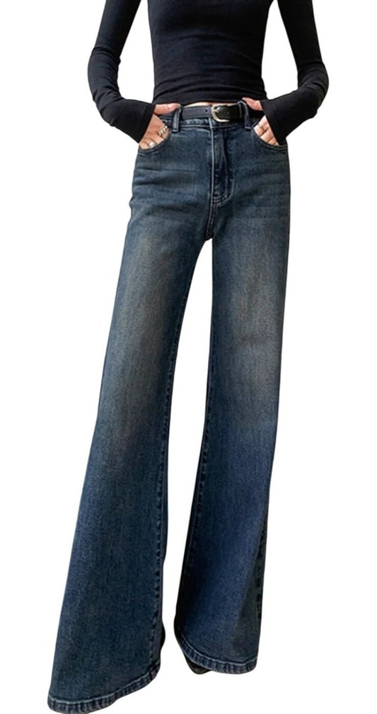 NWT Commense Vintage Look Medium Wash Wide Leg Jeans Size Medium