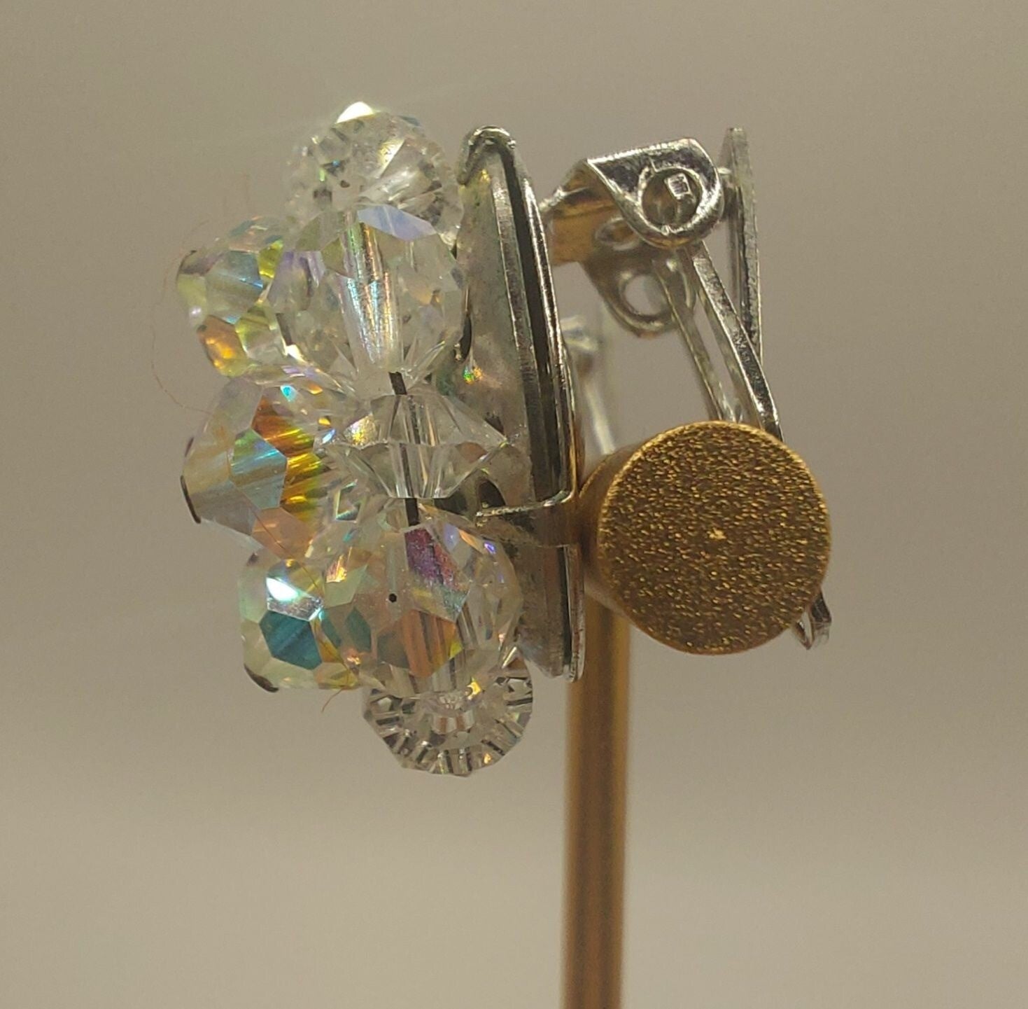 Vintage Laguna Crystal Cluster Clip-On Earrings