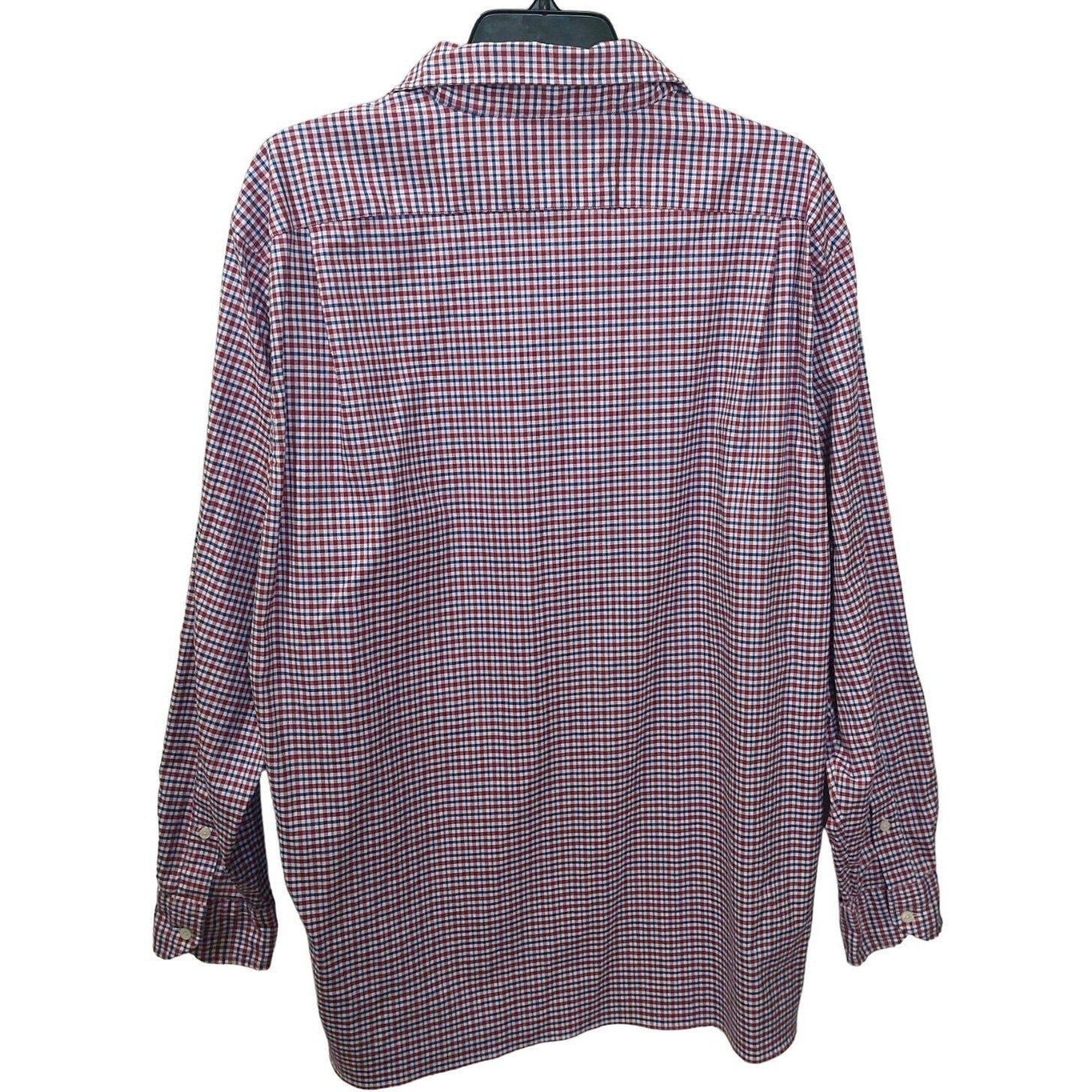 Cremieux Collection Men's Red & Blue Gingham Button Up Long Sleeve Shirt Size XL