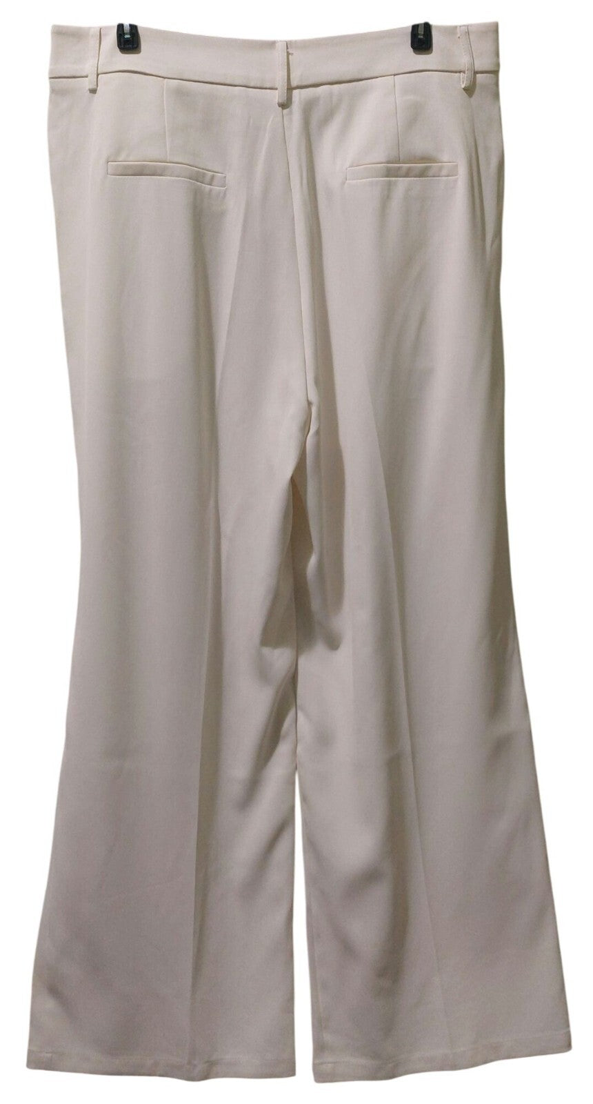 NWT Commense Wide-Leg Cream Women's Pants With Pleated Front & Back Pockets
