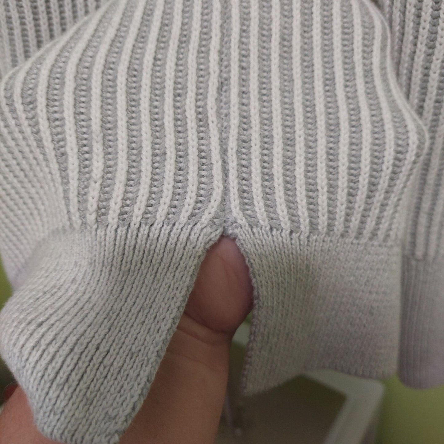 Tahari Women's Ribbed Open Front Cardigan Sweater Gray Size Large