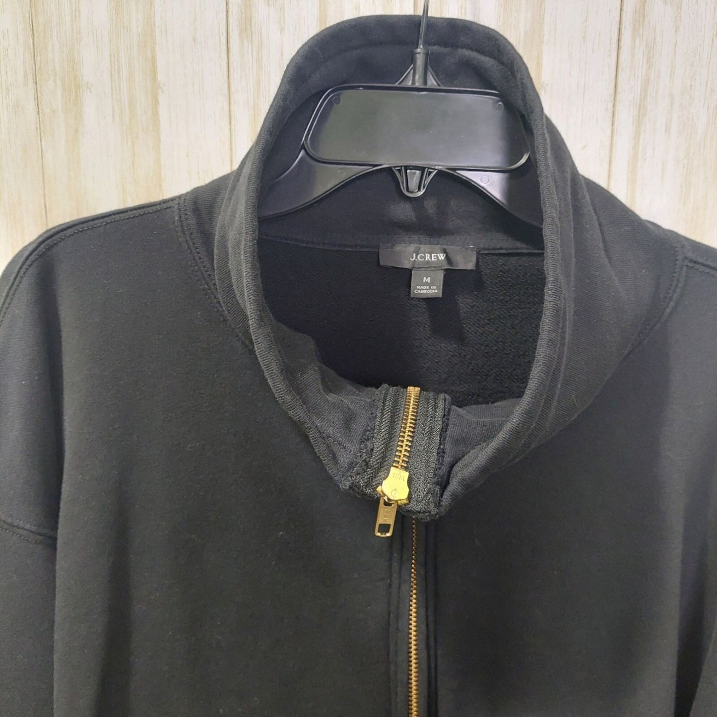 J.Crew Black Half-Zip Pullover Sweatshirt Mens Medium With Pockets