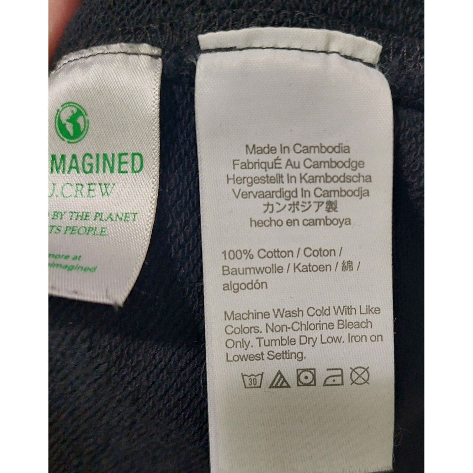 J.Crew Black Half-Zip Pullover Sweatshirt Mens Medium With Pockets