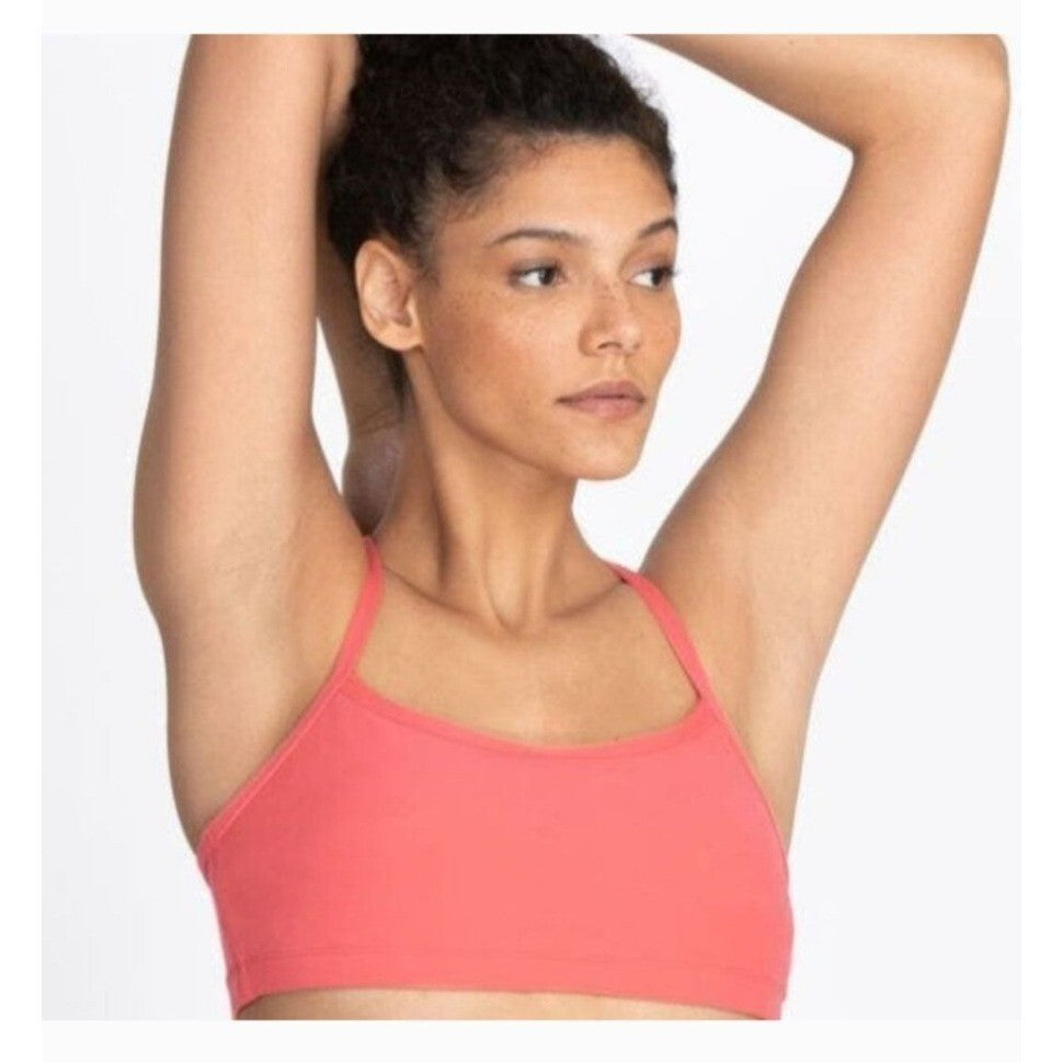 Calme By Johnny Was Women's Endurance Racerback Sports Bra Coral Pink Size XL