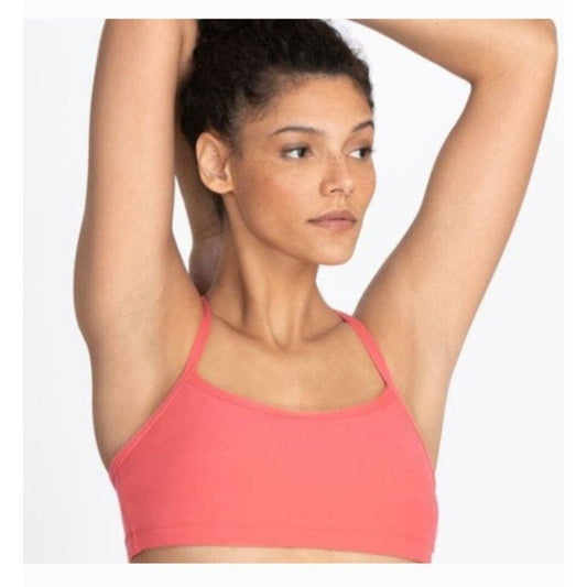Calme By Johnny Was Women's Endurance Racerback Sports Bra Coral Pink Size XL