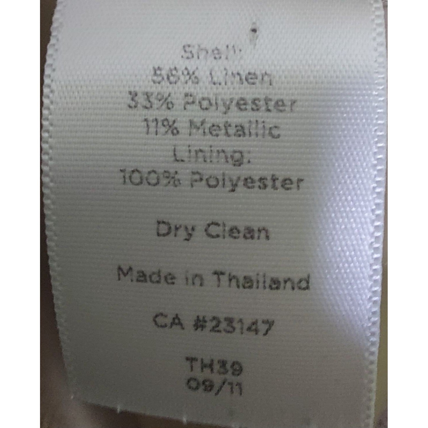 Talbots Women's Beige Metallic Thread Linen Blend Blazer Size 12 Chic~Classy