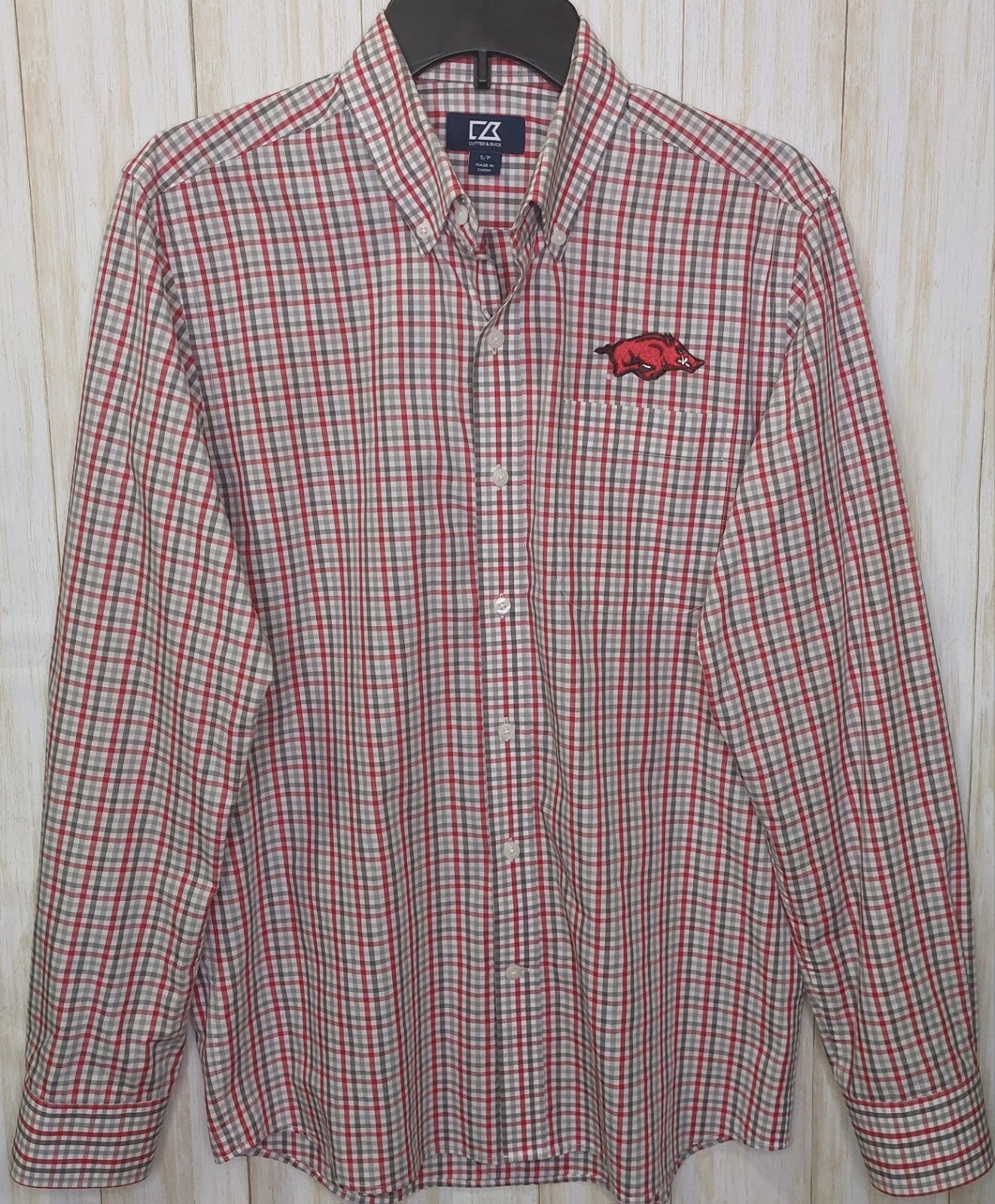 Cutter & Buck Button Up Shirt Men's Size Small Arkansas Razorback Sports