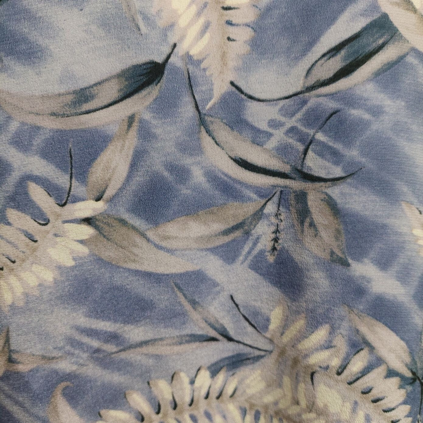 Robbie Bee Womens Blue Sleeveless Floral Print Silk Tank Top Medium~Lightweight