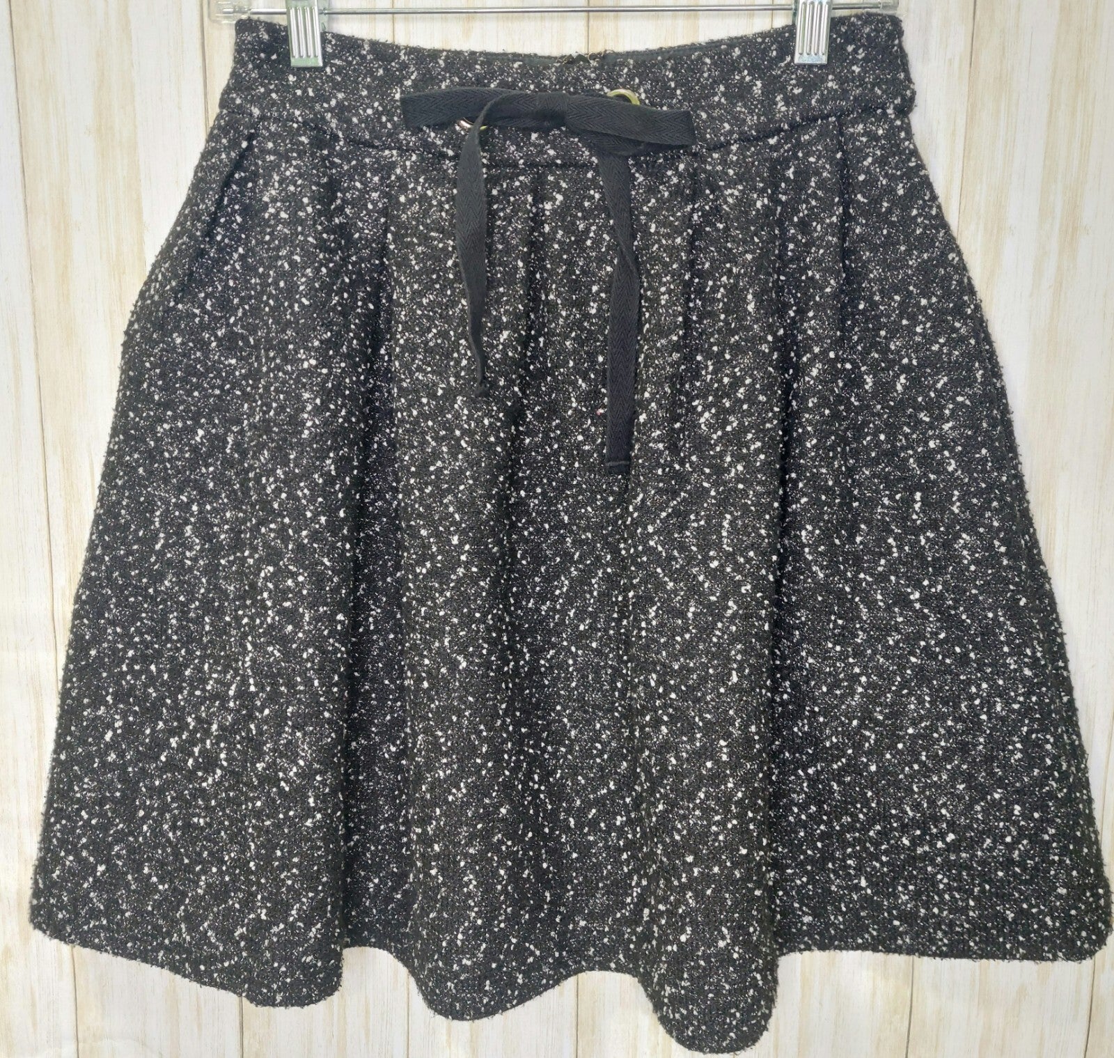 FRNCH Women's Skirt Size Small Black~ Pockets ~Mini ~Skater ~Grunge