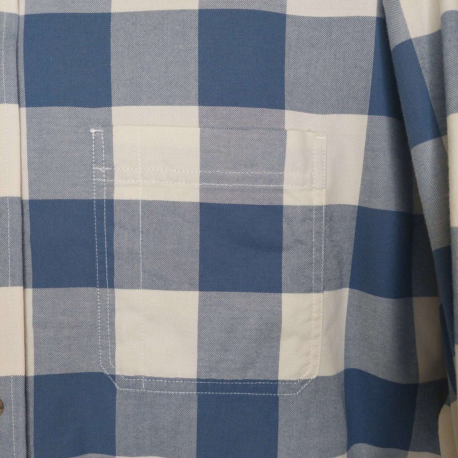 L.L. Bean Men's Blue/White Button Up Long Sleeve Gingham Shirt Sz XL 100% Cotton