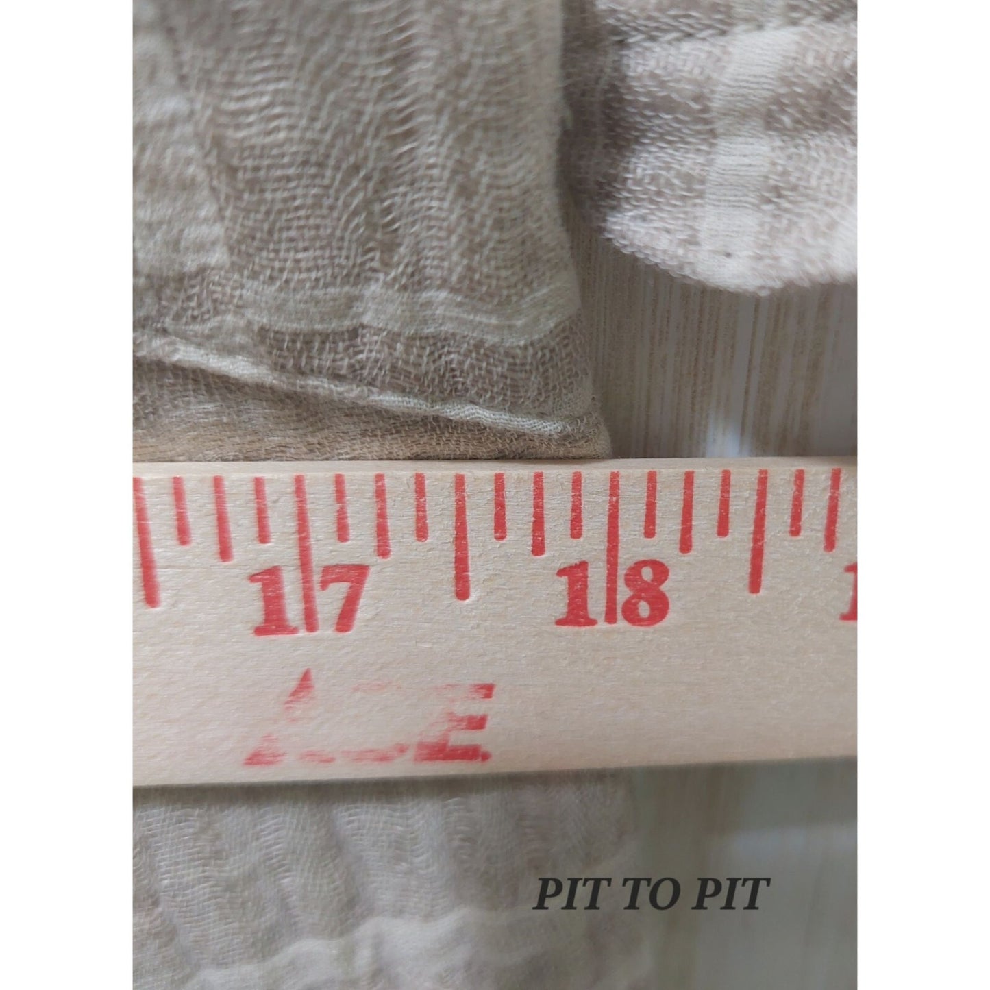 Honey Belle Women's Plaid Off-Shoulder Top Size Medium Beige Summer