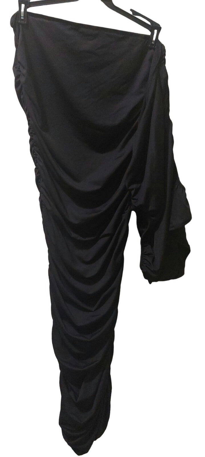 NWT Commense Black Side Ruched Off-Shoulder One Sleeve Dress Size Small