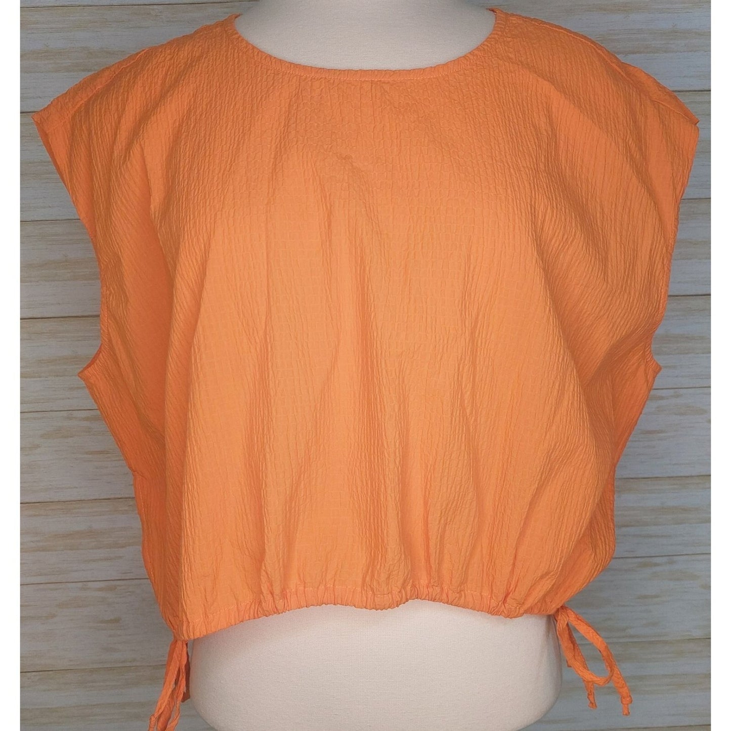 Pistola Women's Sleeveless Top Size Large Golden Orange Cotton Blend Casual Chic