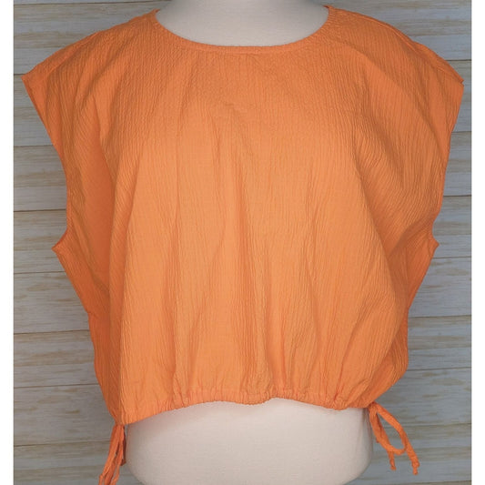 Pistola Women's Sleeveless Top Size Large Golden Orange Cotton Blend Casual Chic