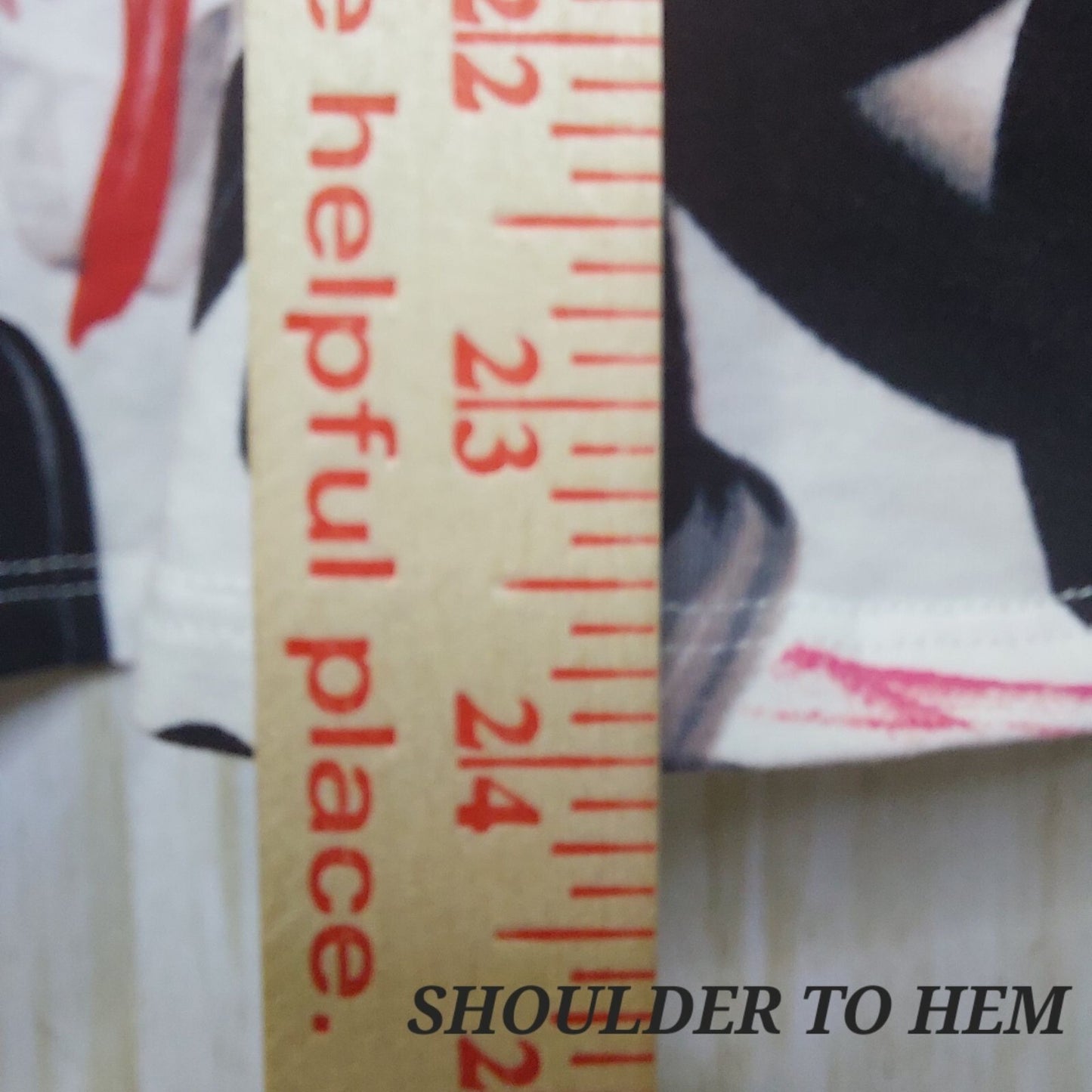 Karl Lagerfeld Paris Women's XS Graphic Puff Sleeve T-Shirt Red & Black Scribble