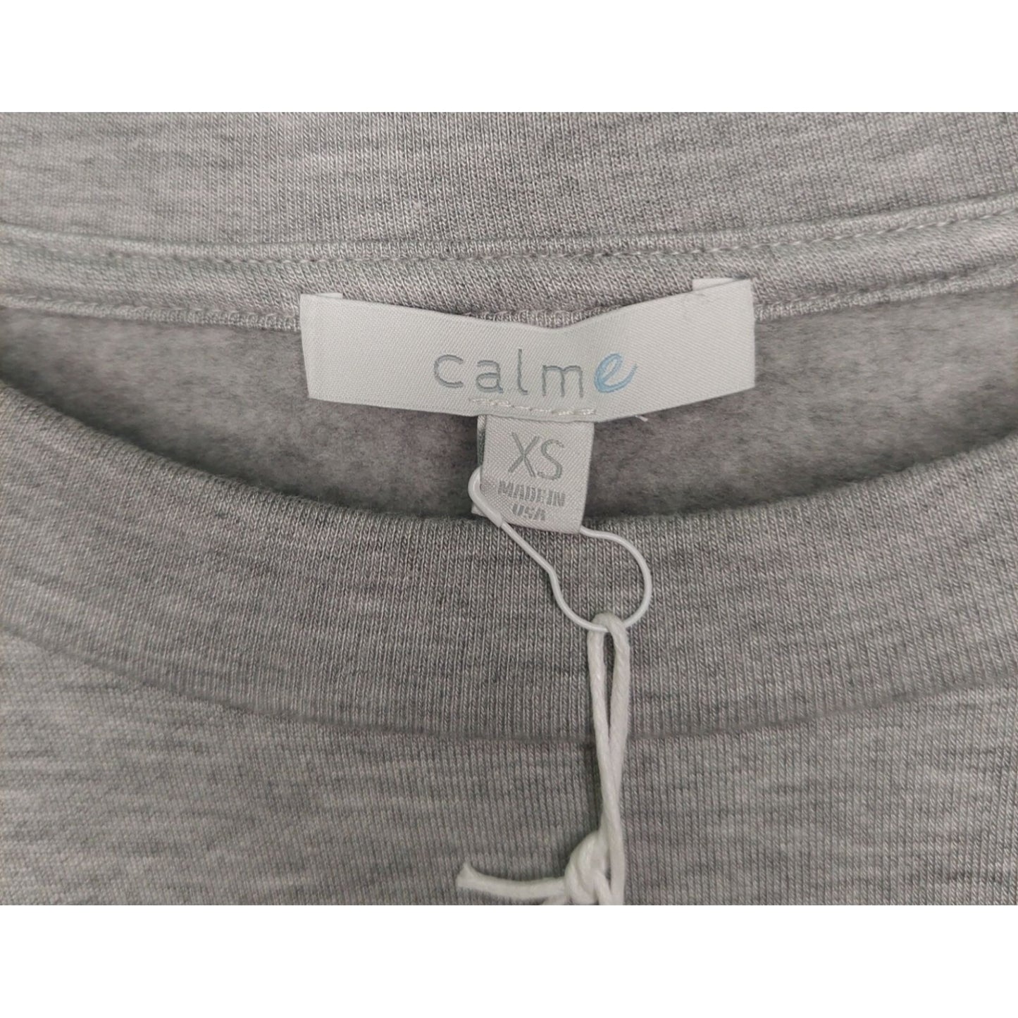 Calme By Johnny Was Women's Gray 3/4 Sleeve Crew Pullover Size XS Made in USA