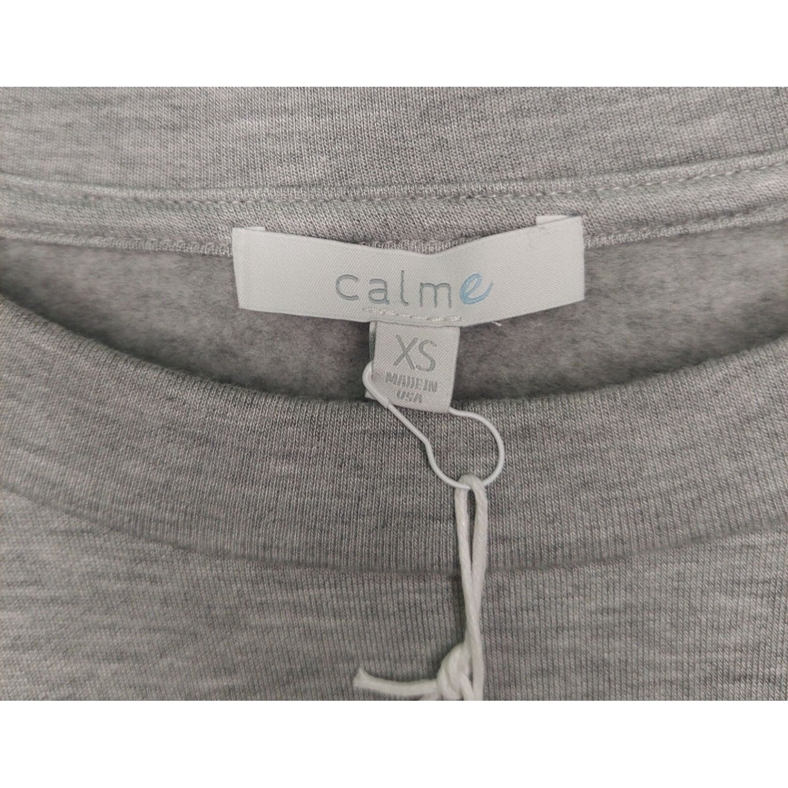 Calme By Johnny Was Women's Gray 3/4 Sleeve Crew Pullover Size XS Made in USA