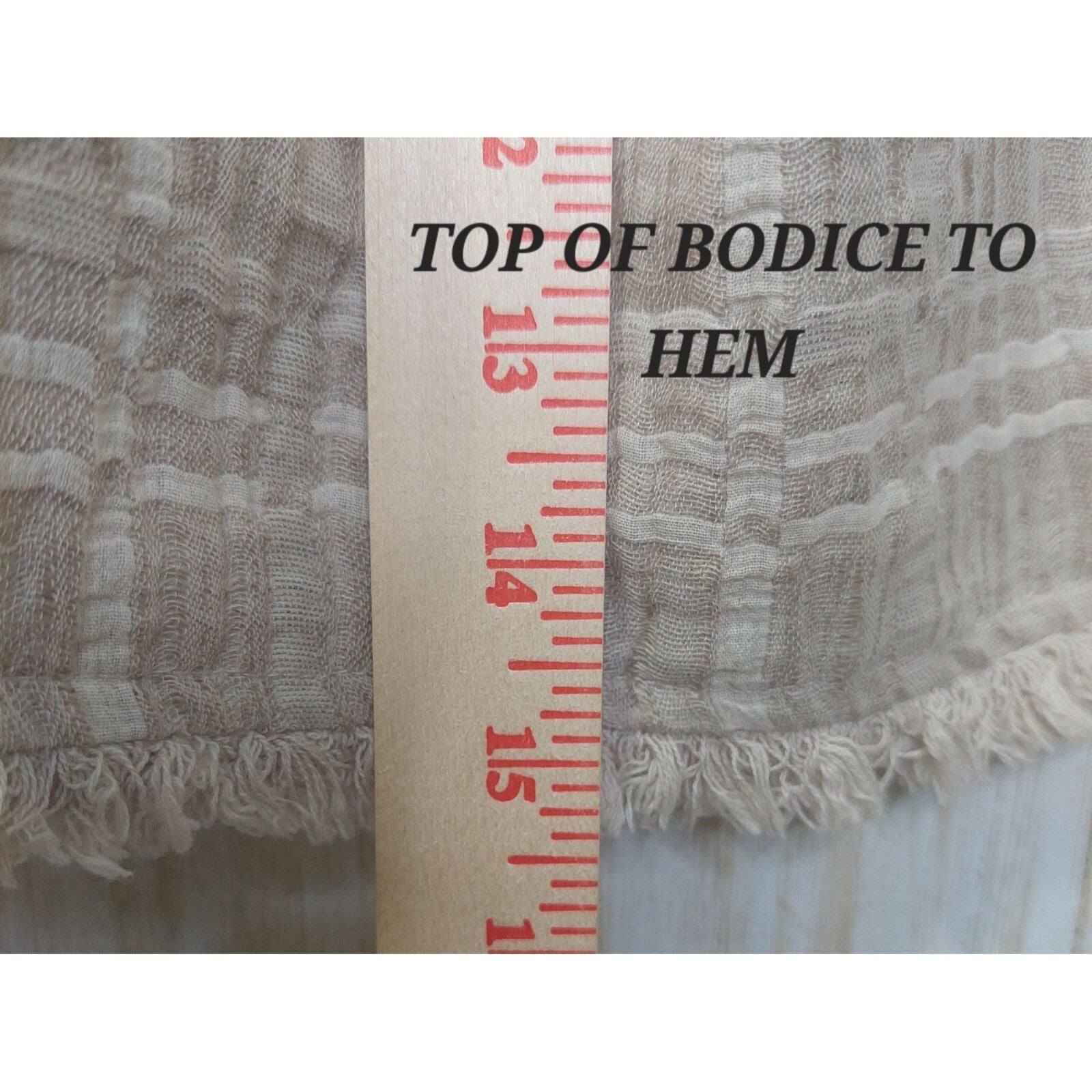 Honey Belle Women's Plaid Off-Shoulder Top Size Medium Beige Summer