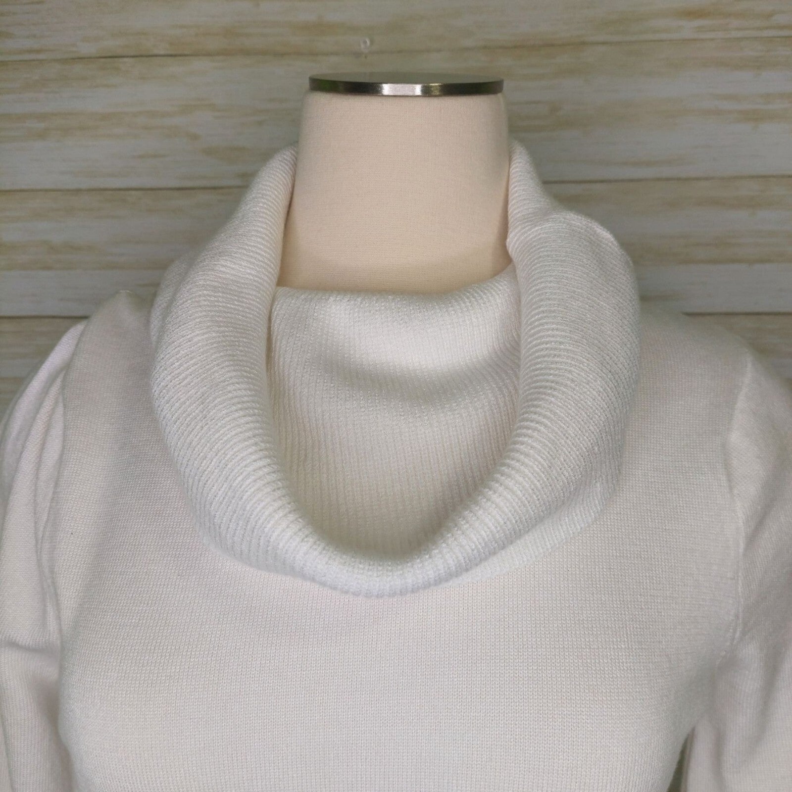Sam Edelman White Cowl Neck Sweater Dress White Size Medium Chic Fall/Winter