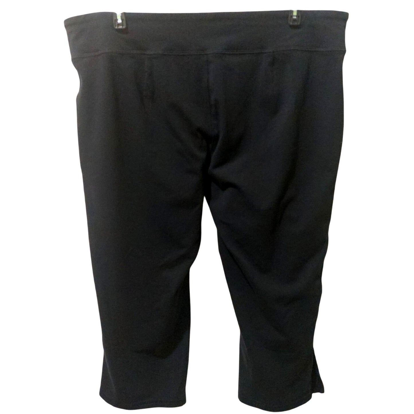 Eileen Fisher Women's Black Organic Cotton Ankle Slit Crop Pants Large