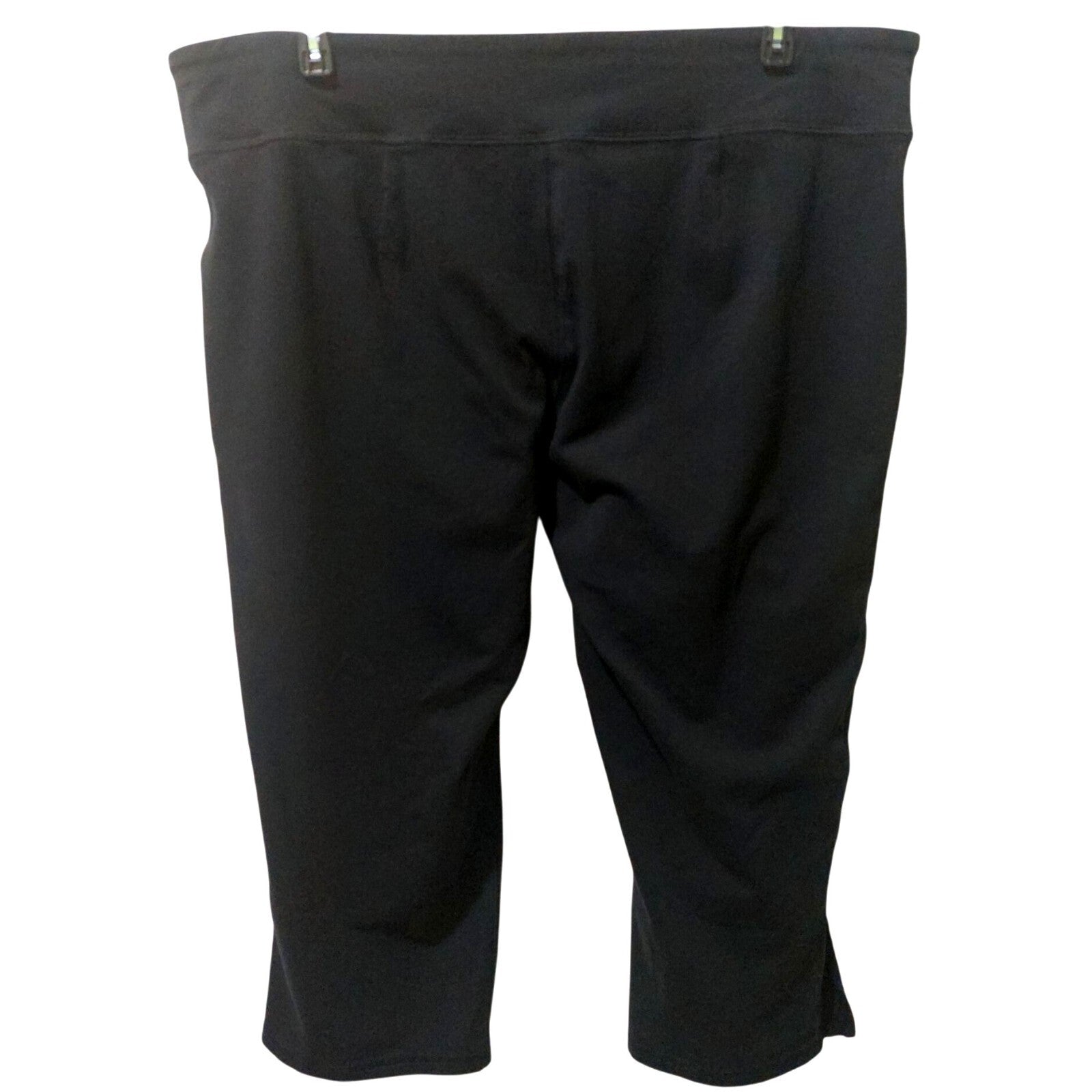 Eileen Fisher Women's Black Organic Cotton Ankle Slit Crop Pants Large