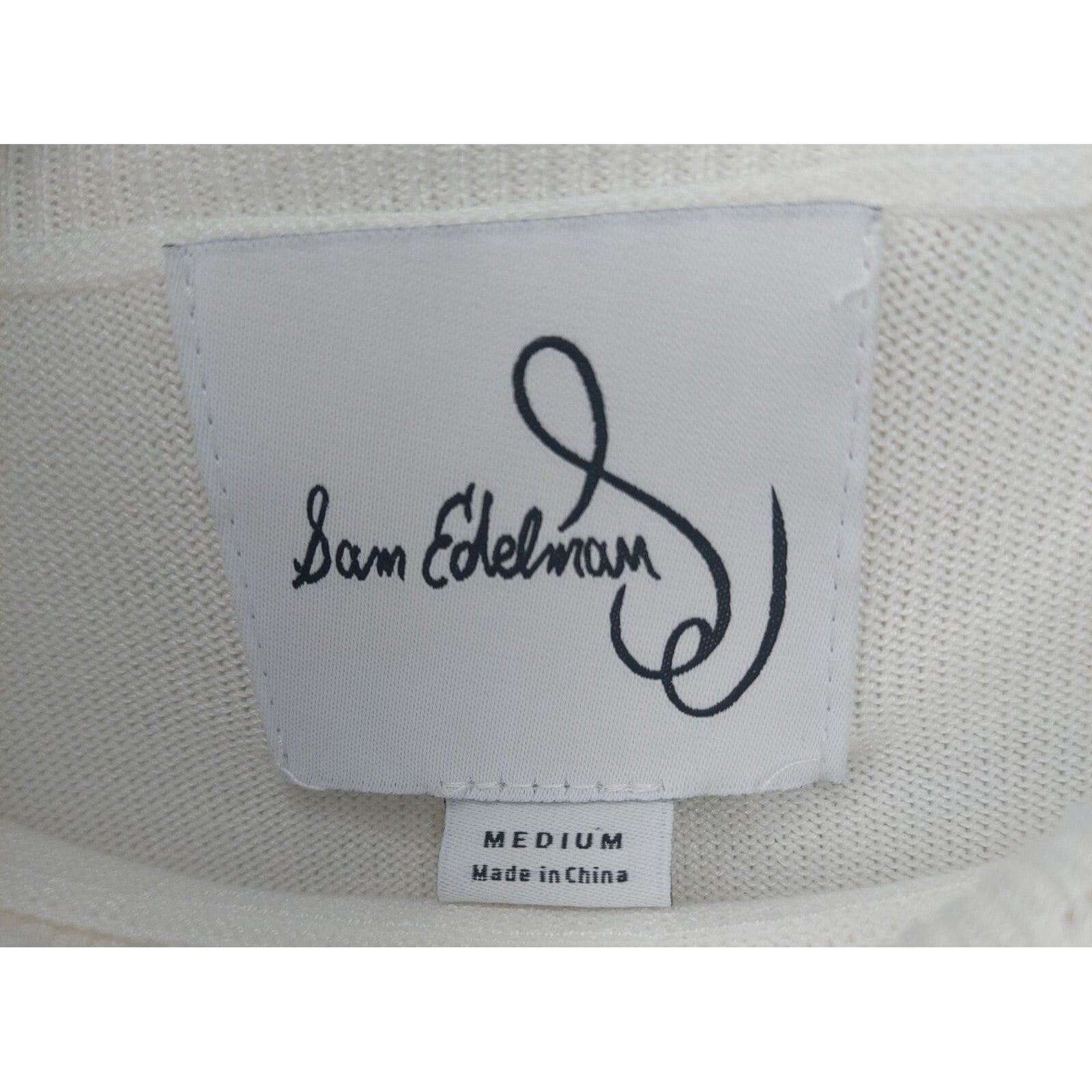 Sam Edelman White Cowl Neck Sweater Dress White Size Medium Chic Fall/Winter