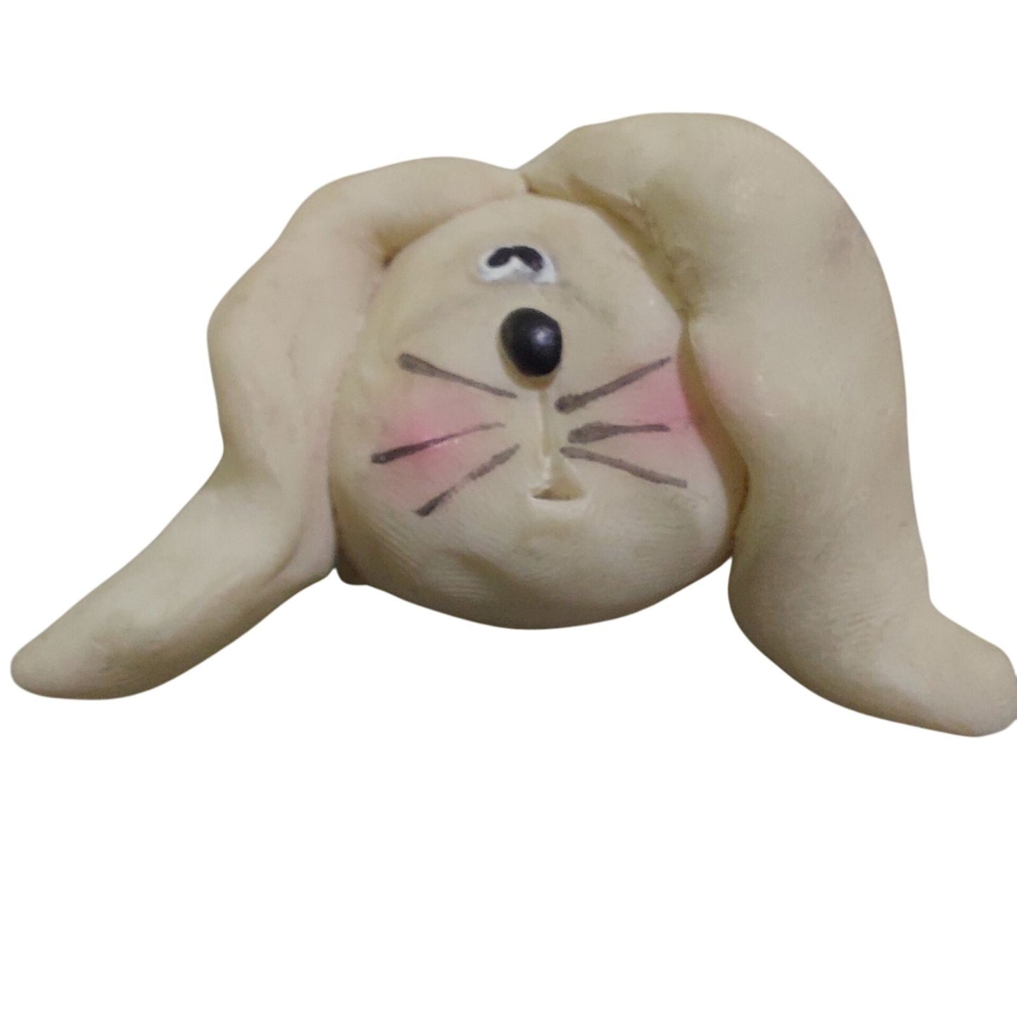 Clay Bunny Brooch & Earrings Set Handmade Rabbit Jewelry Easter