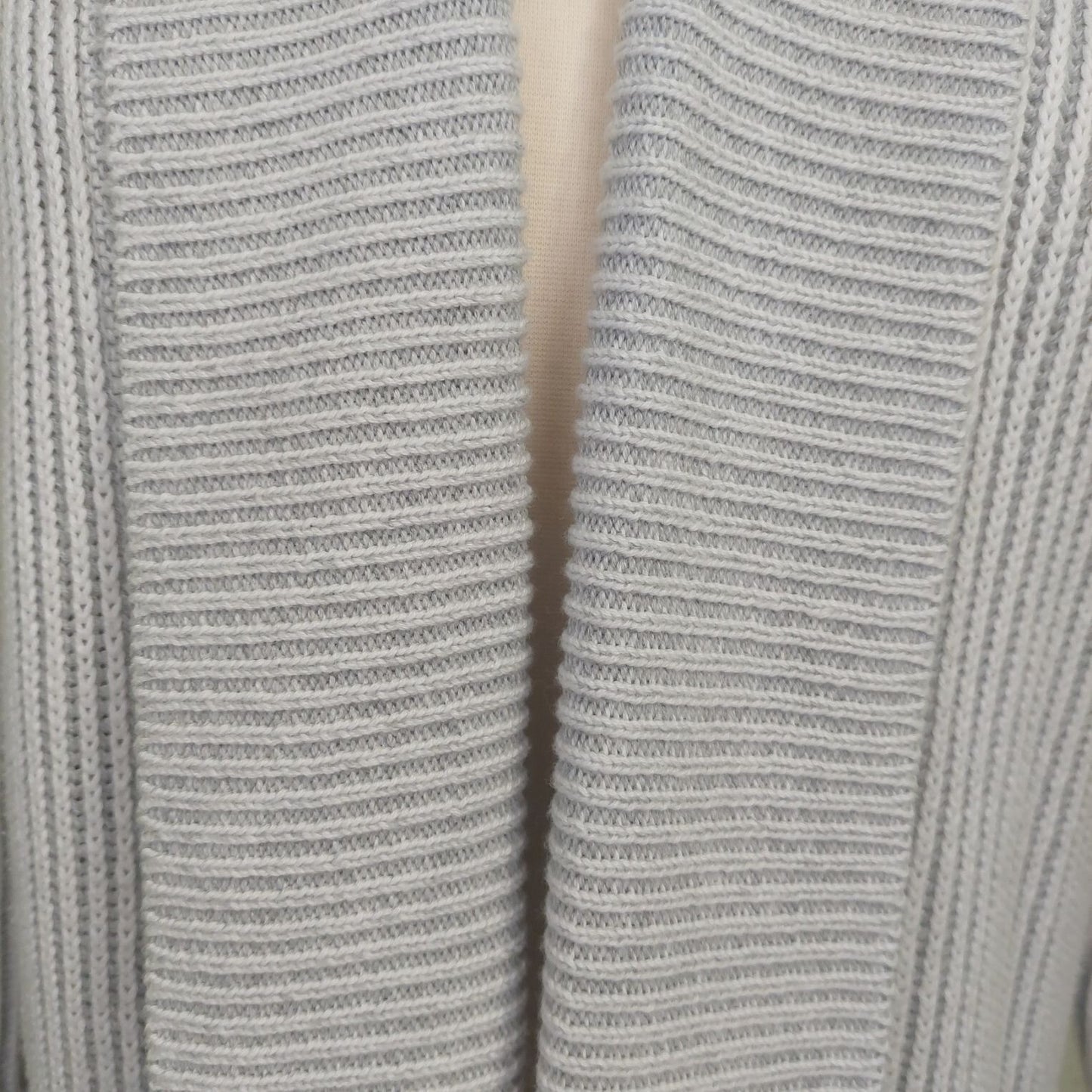 Tahari Women's Ribbed Open Front Cardigan Sweater Gray Size Large