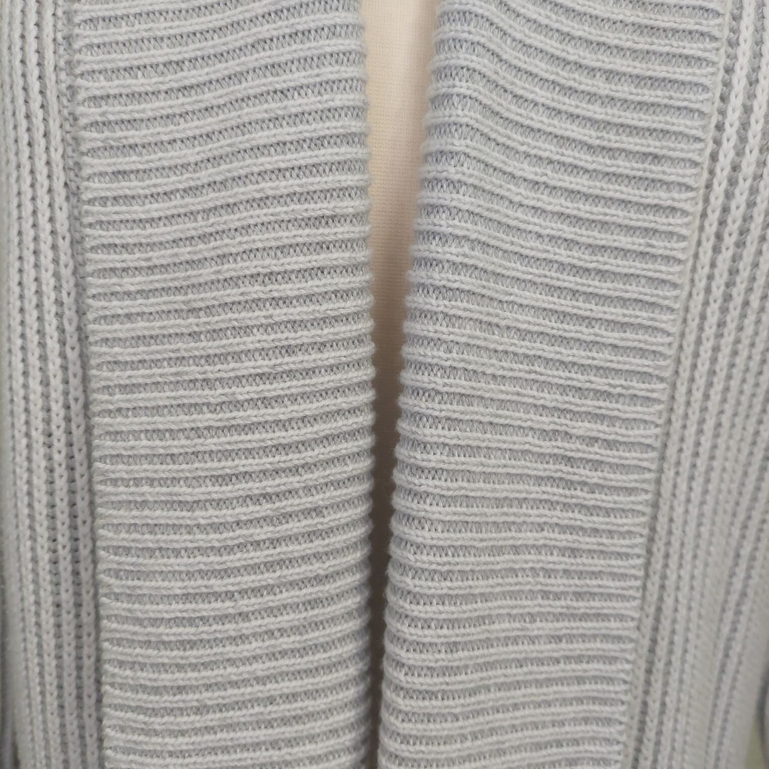 Tahari Women's Ribbed Open Front Cardigan Sweater Gray Size Large