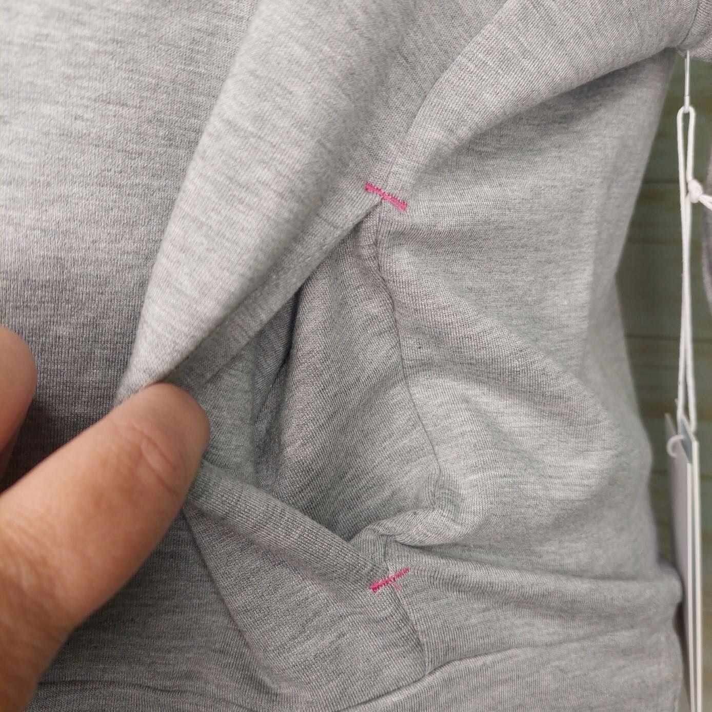 Calme By Johnny Was Women's Gray 3/4 Sleeve Crew Pullover Size XS Made in USA