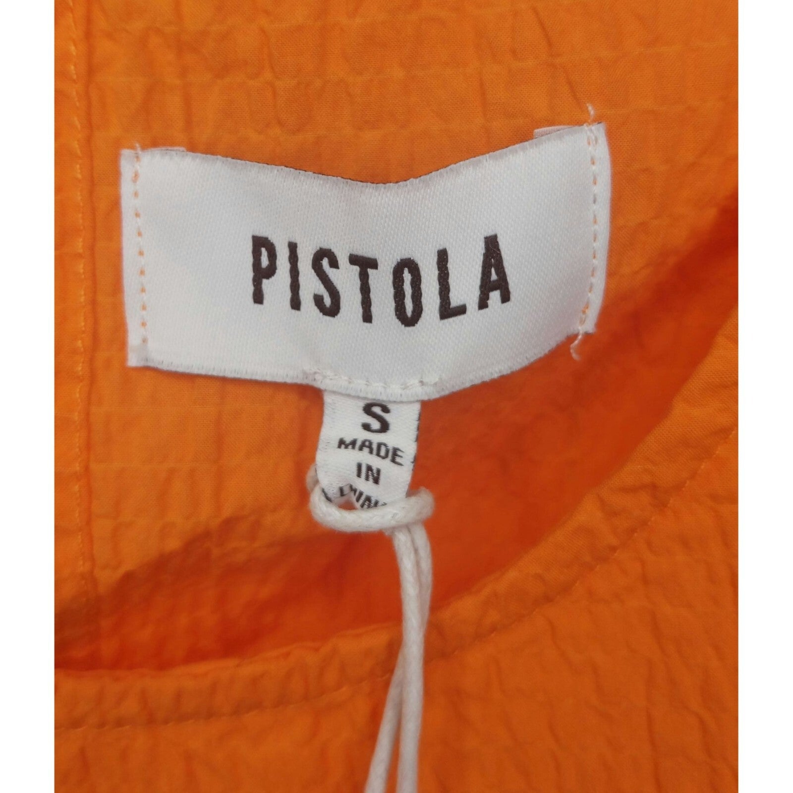 Pistola Womens Golden Orange Sleeveless Crop Top~Side Ties~Textured Fabric~Small