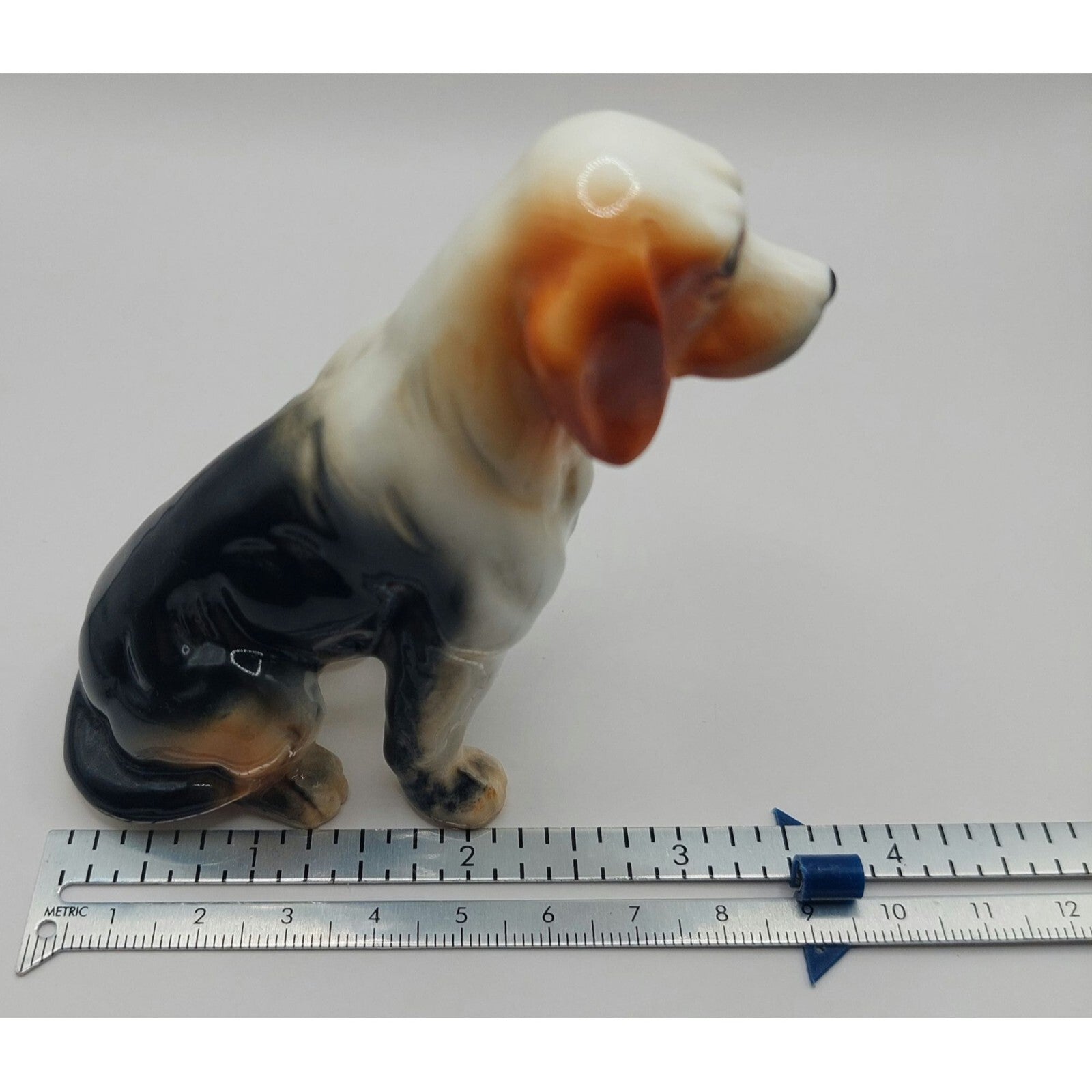 Vintage Bone China Porcelain Sitting Beagle Dog Figurine 3.25" Tall