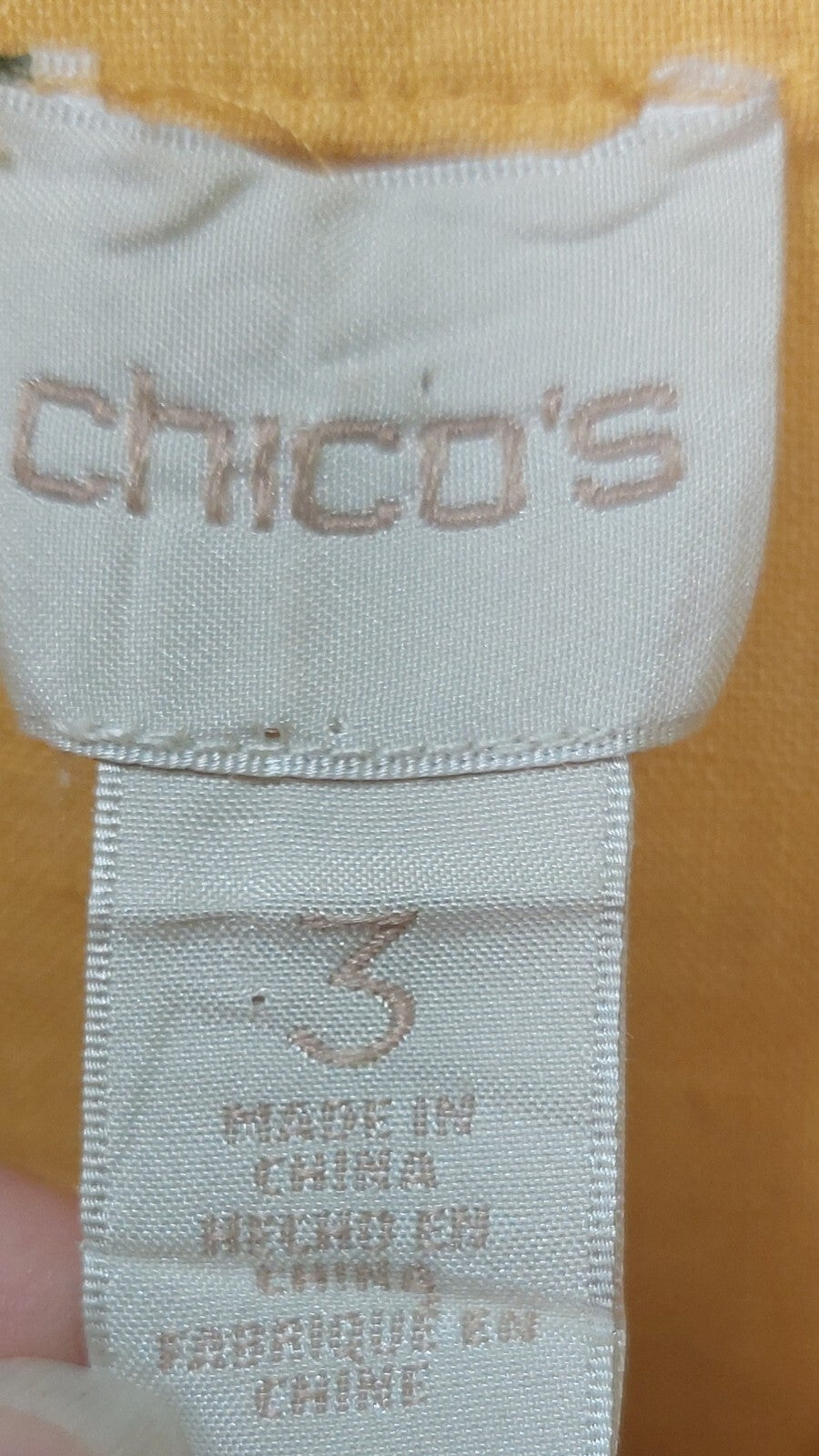 Chico's Women's Top Yellow Linen Lace Front Long Sleeve Tunic Shirt Blouse XL