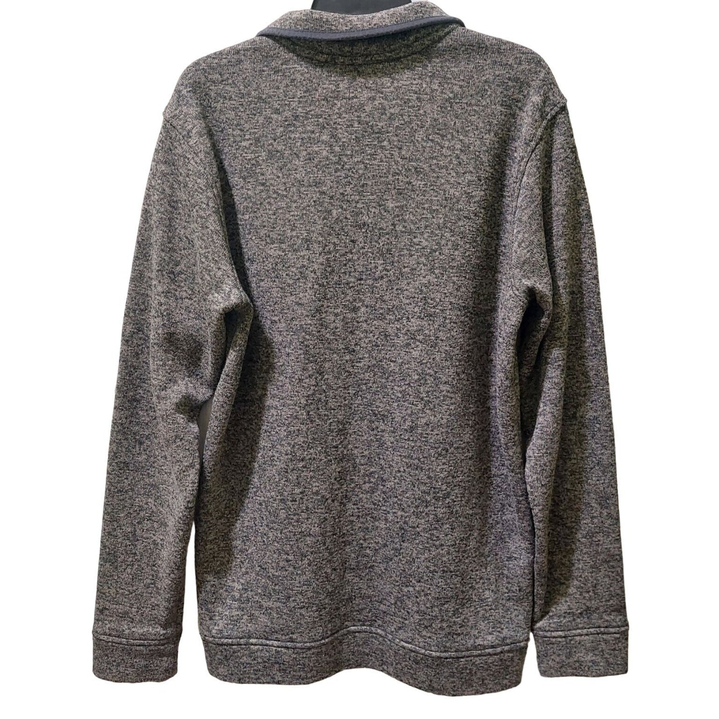 Eddie Bauer Mens Size TL Pullover Gray Radiator Sweater Fleece Snap Buttons