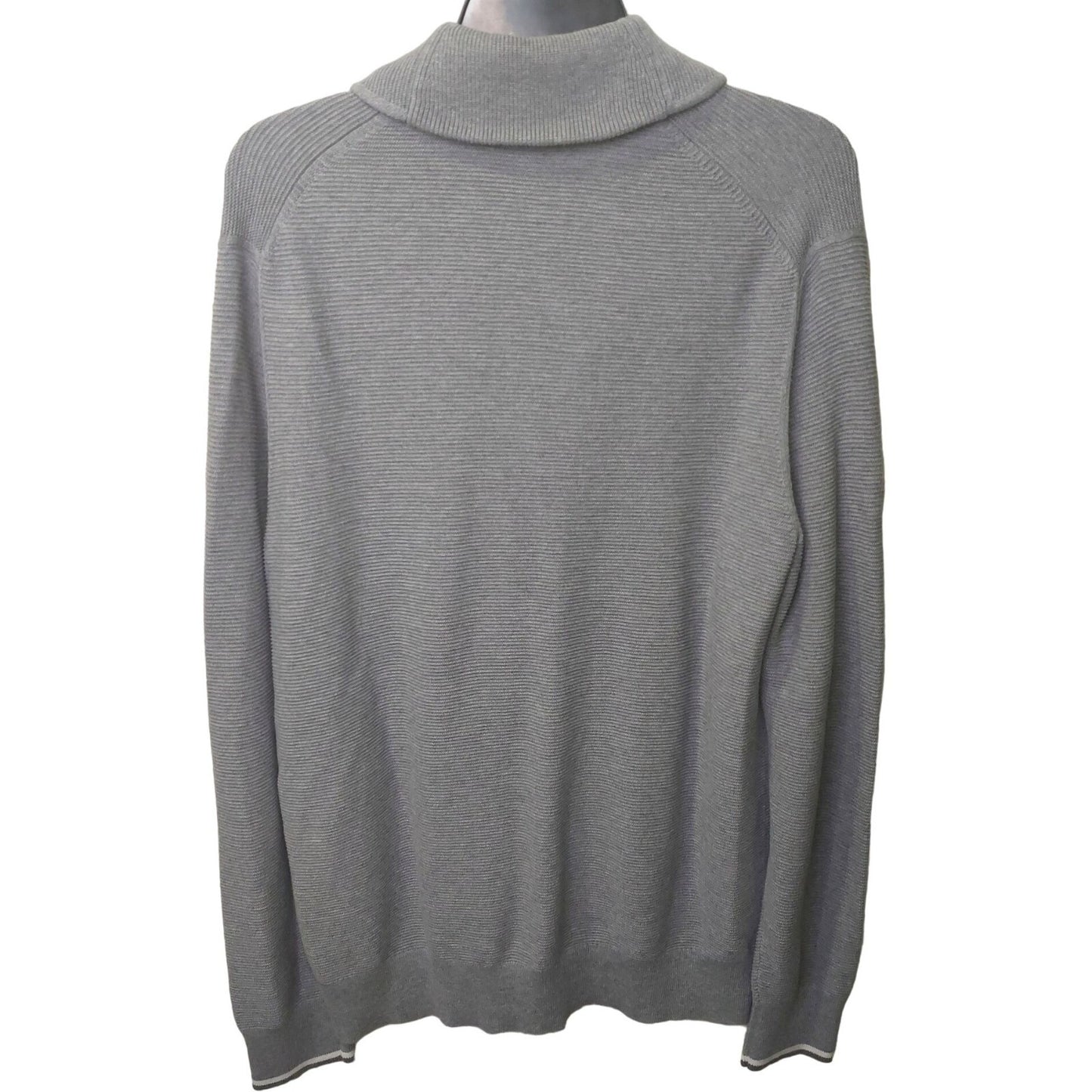 Banana Republic Men's Tipped Supima Cotton Button Cardigan Large Med Grey Pocket