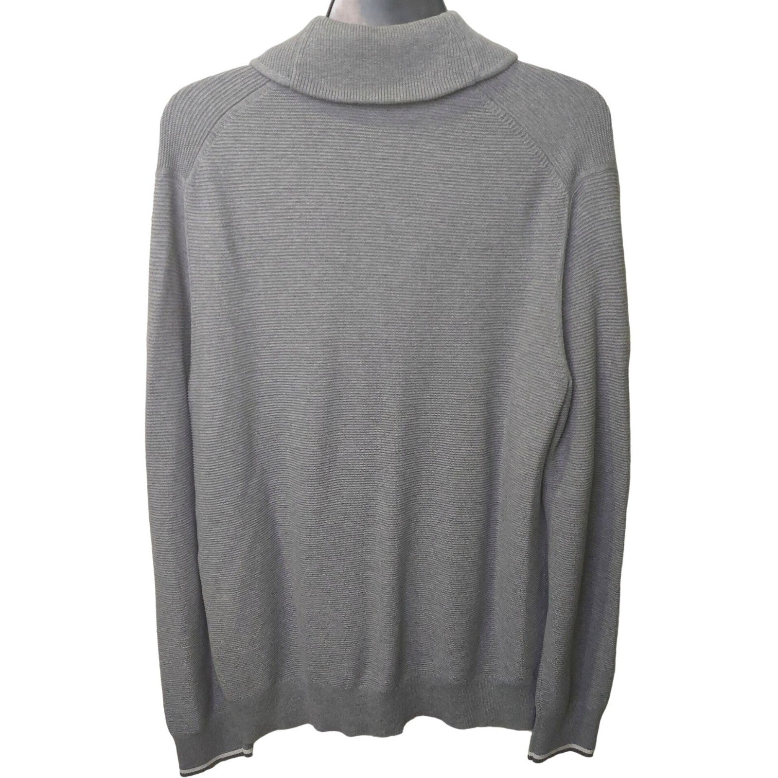 Banana Republic Men's Tipped Supima Cotton Button Cardigan Large Med Grey Pocket