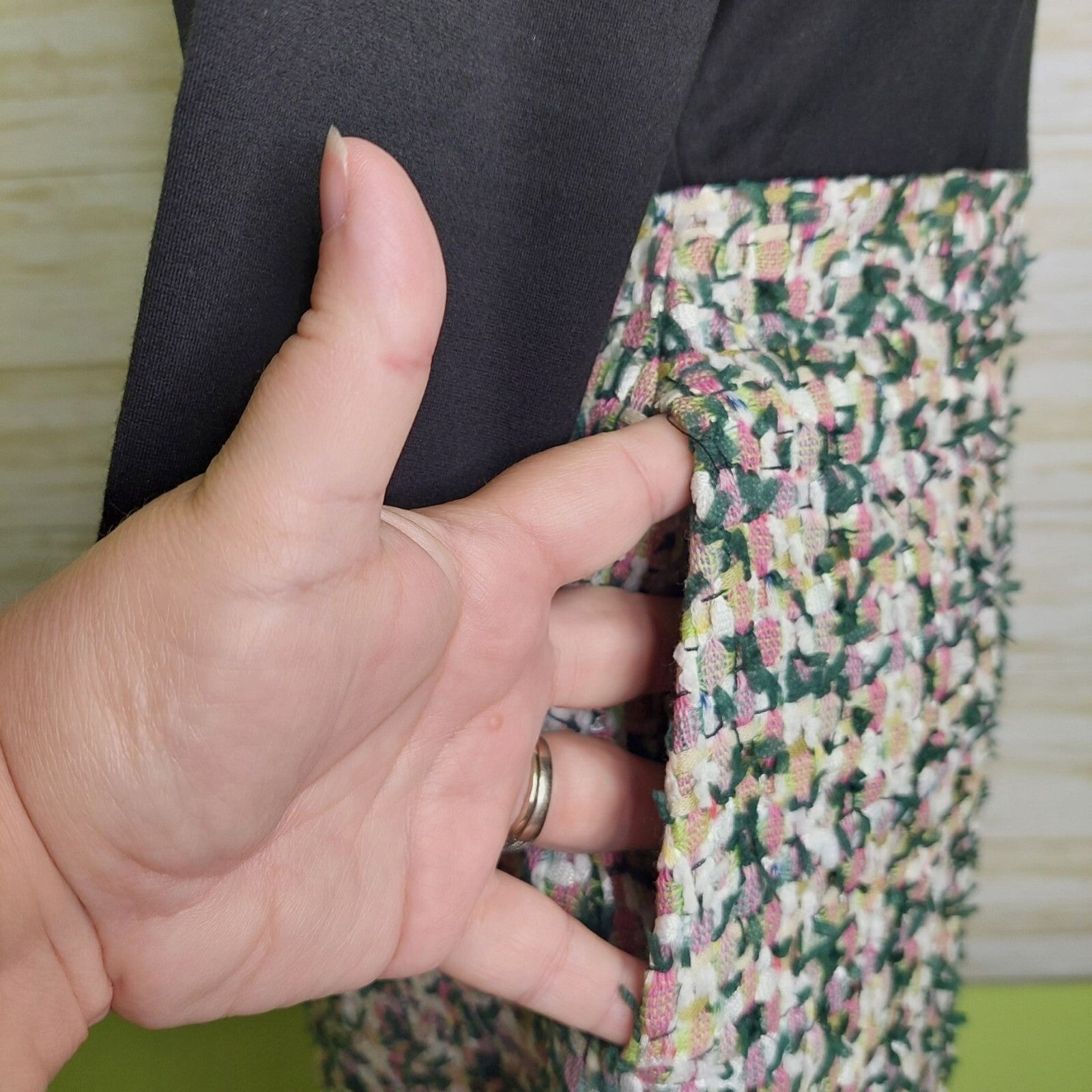 Hutch Anthropologie Women's Tweed Absolute Intrigue Dress 3/4 Sleeve Size 2