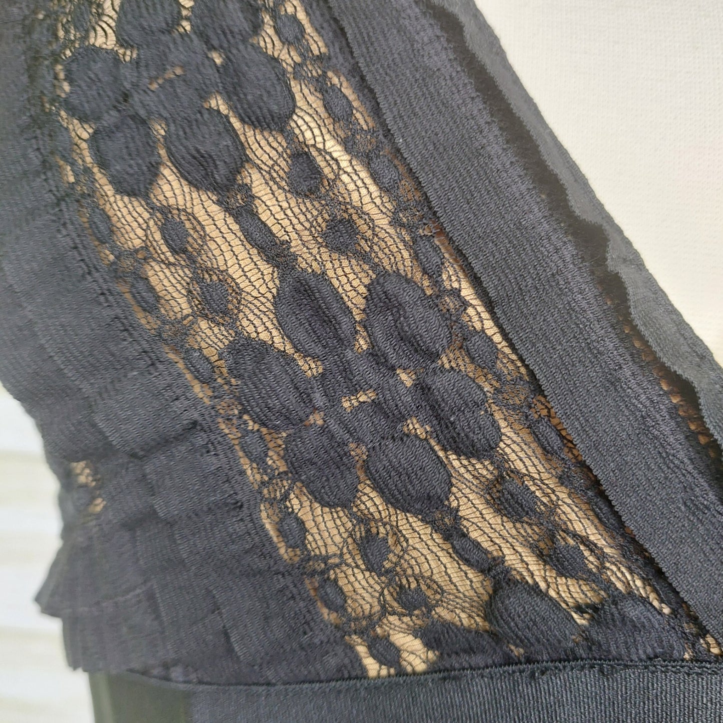 MAX STUDIO Womens Little Black Dress M Sheath Bodycon Sleeveless V-Neck Ruffles