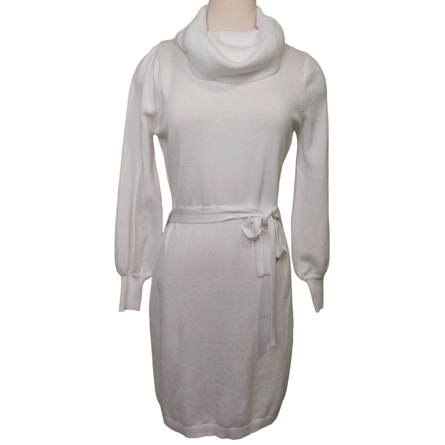 Sam Edelman White Cowl Neck Sweater Dress White Size Medium Chic Fall/Winter