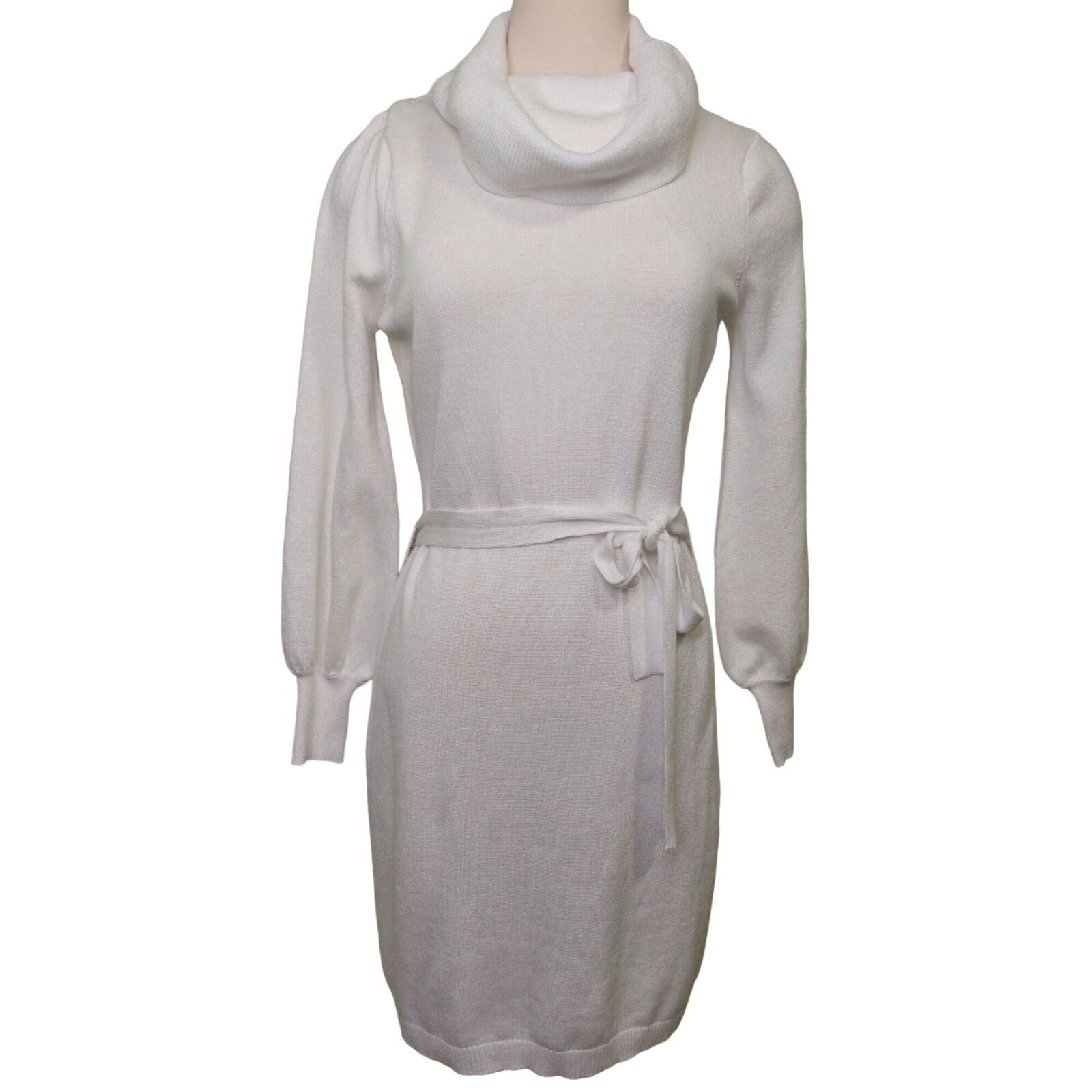 Sam Edelman White Cowl Neck Sweater Dress White Size Medium Chic Fall/Winter