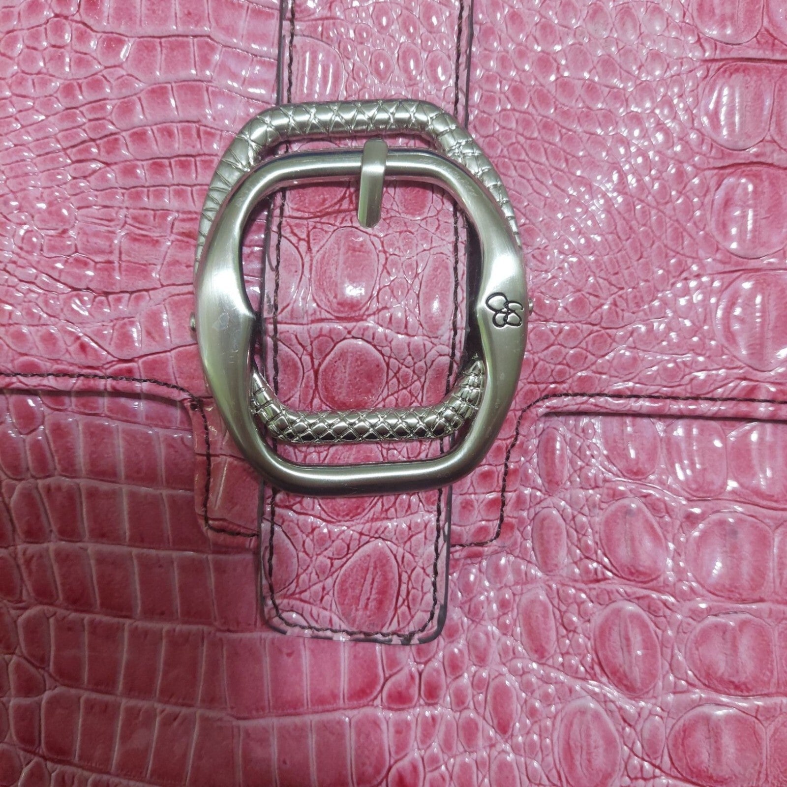 Jessica Simpson Fushia Pink Faux Crocodile-Embossed Pacha Envelope Clutch