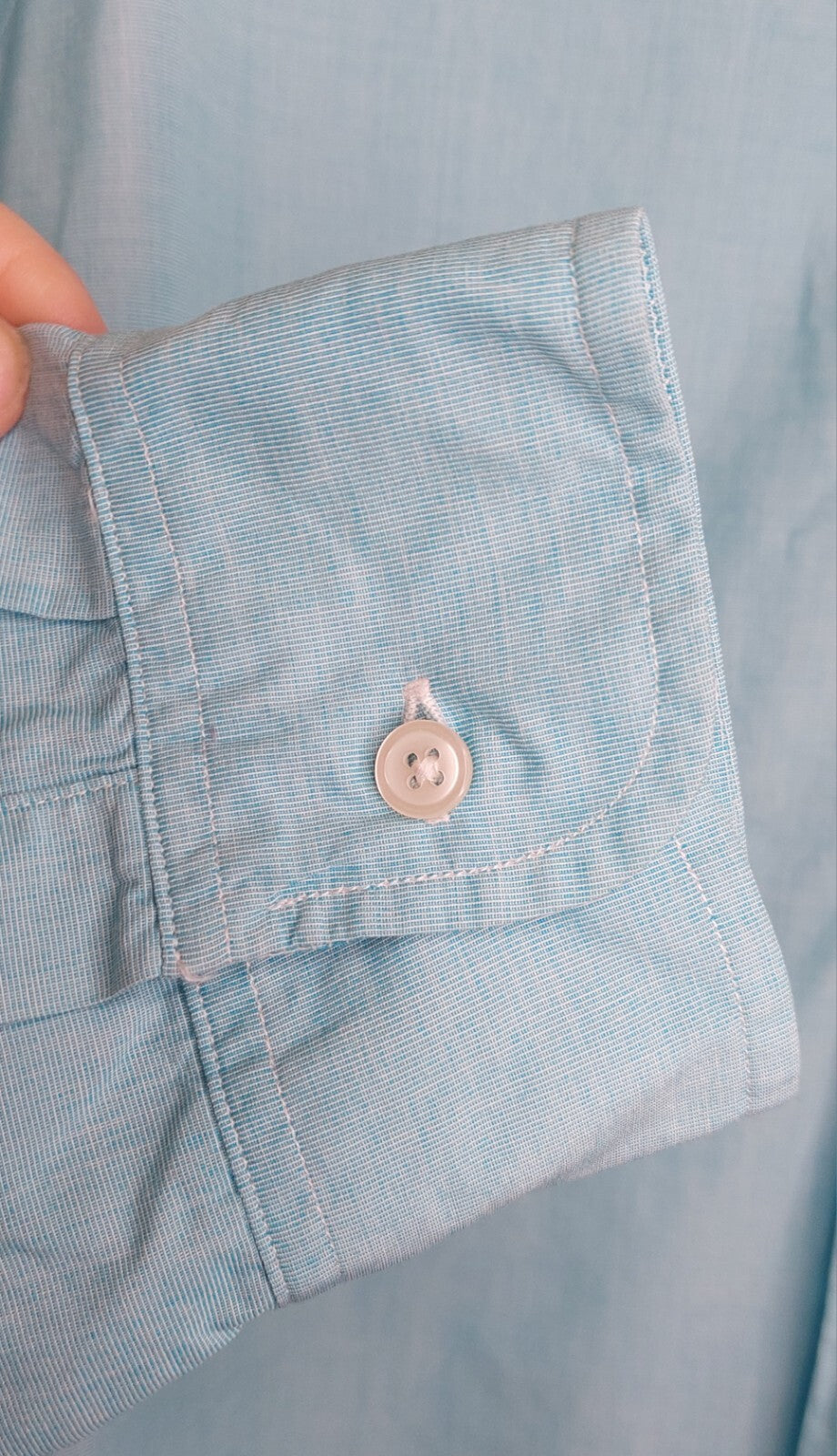 J.Crew Mens Size L Blue Long Sleeve Button Up Size Large 100% Cotton