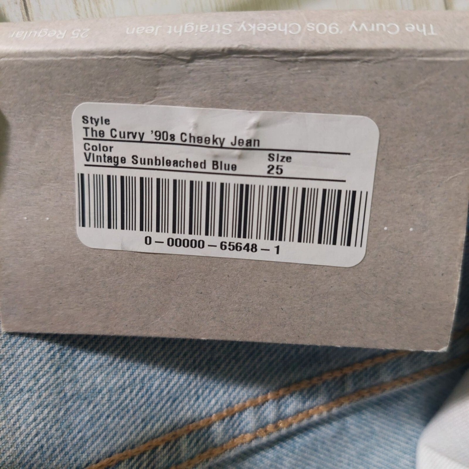 Everlane Women's Curvy '90s Cheeky Straight Jeans High Rise  Sunbleached Sz 25