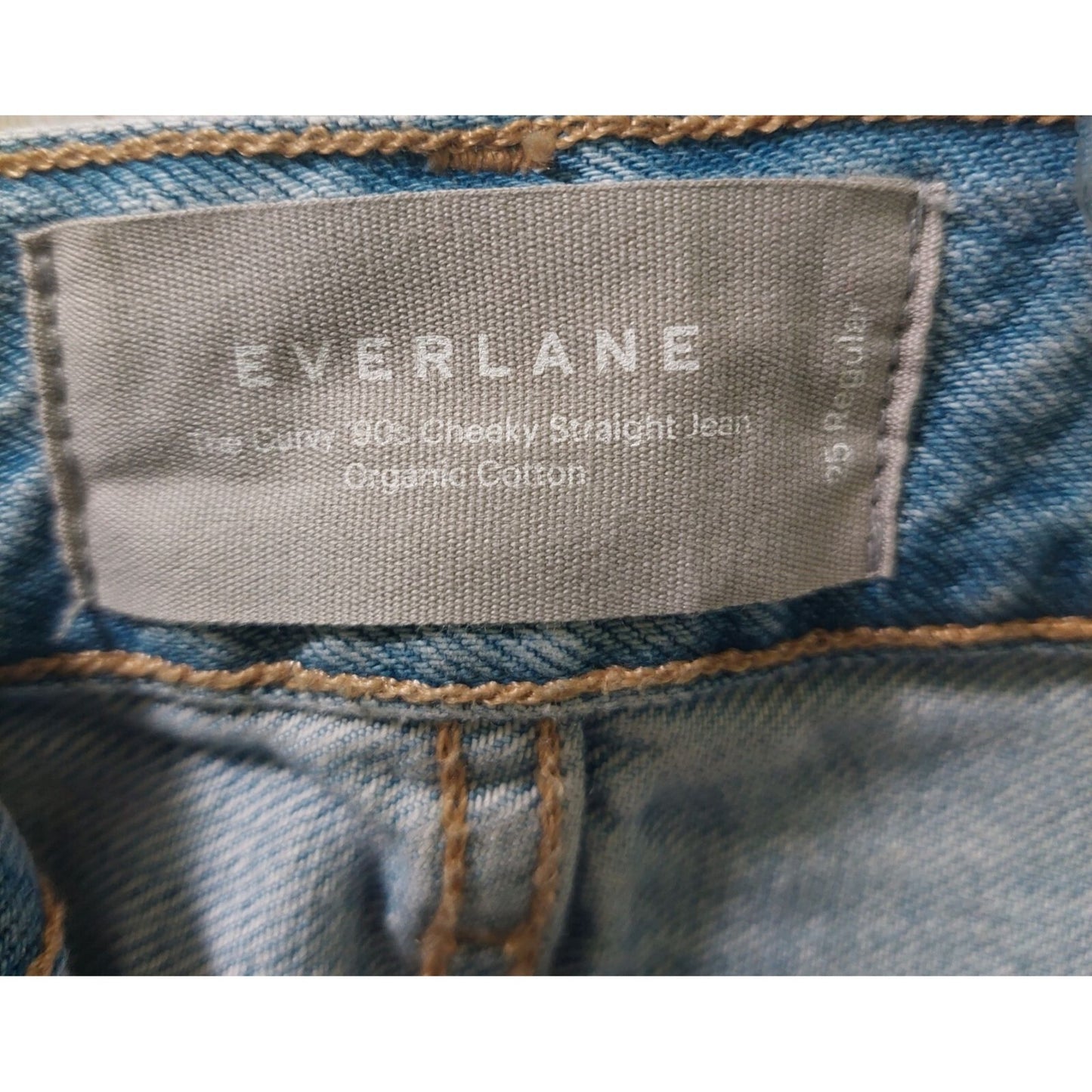 Everlane Women's Curvy '90s Cheeky Straight Jeans High Rise  Sunbleached Sz 25