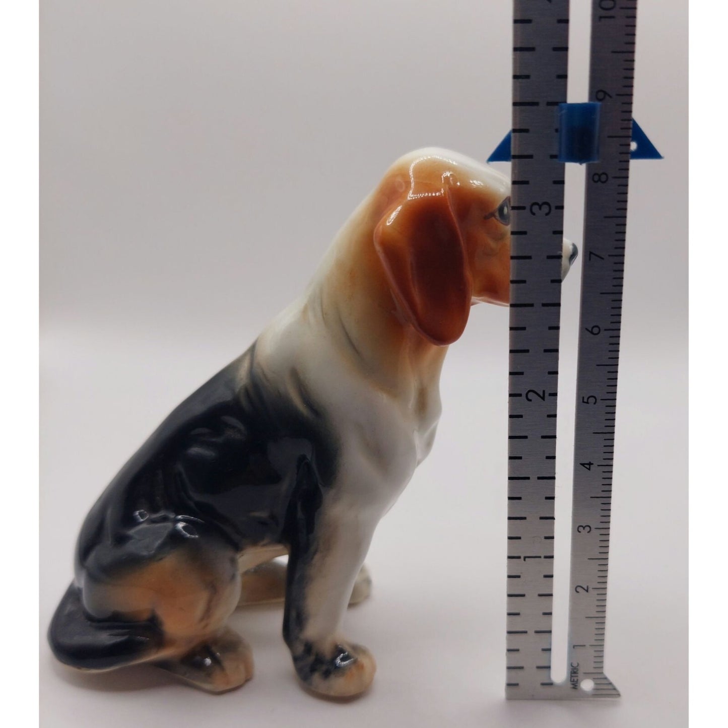 Vintage Bone China Porcelain Sitting Beagle Dog Figurine 3.25" Tall