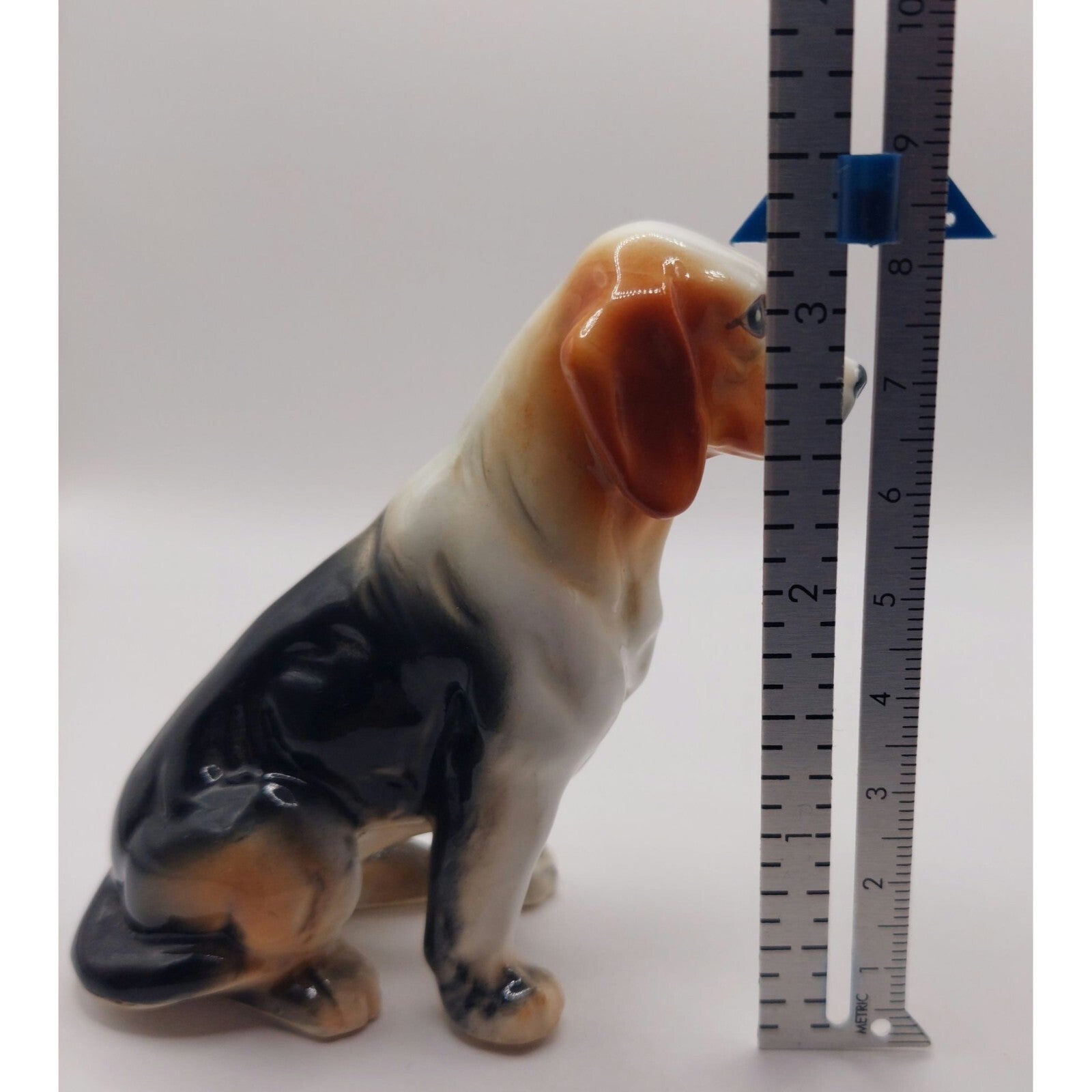 Vintage Bone China Porcelain Sitting Beagle Dog Figurine 3.25" Tall