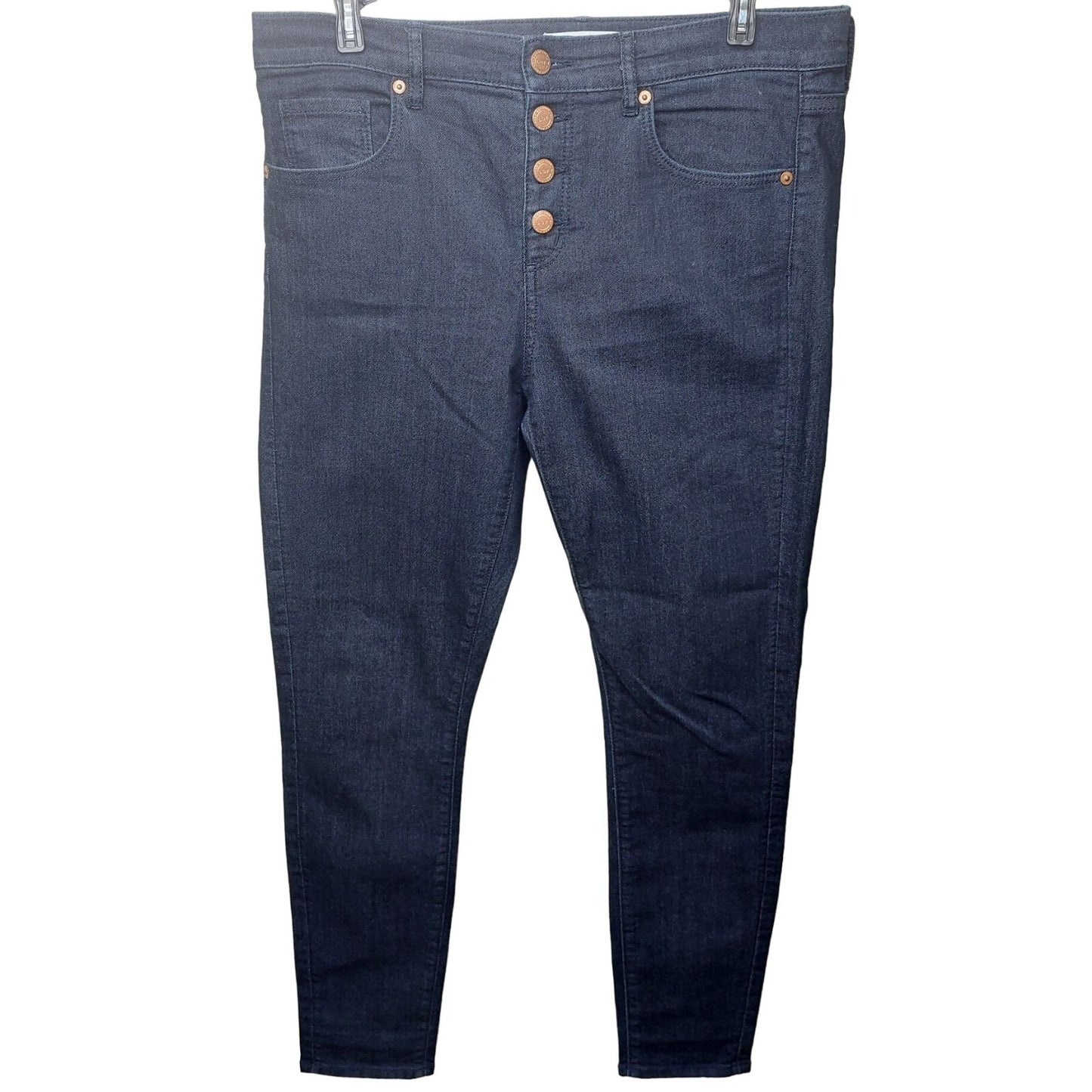 Loft Women's Modern Skinny Jeans Size 8 Inseam:29 Button Front~Stretch~Dark Wash