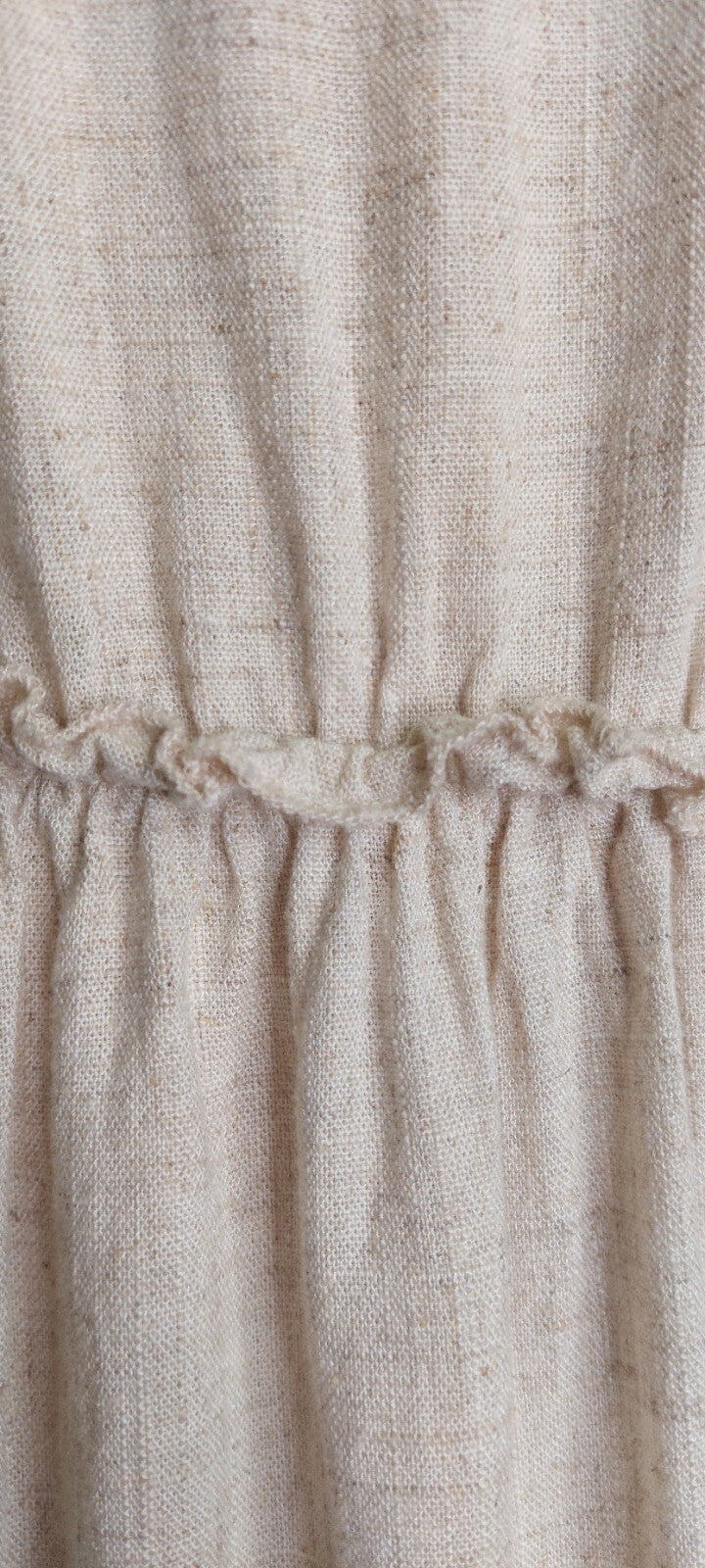 Pink Lily Women's Dress~Linen Blend~ Sleeveless~Ruffled~Tie Straps~Size Large