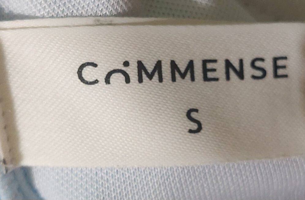 NWT Commense Light Blue Ribbed Cutout One-Piece~Swimsuit~Chain Straps~Tie Waist