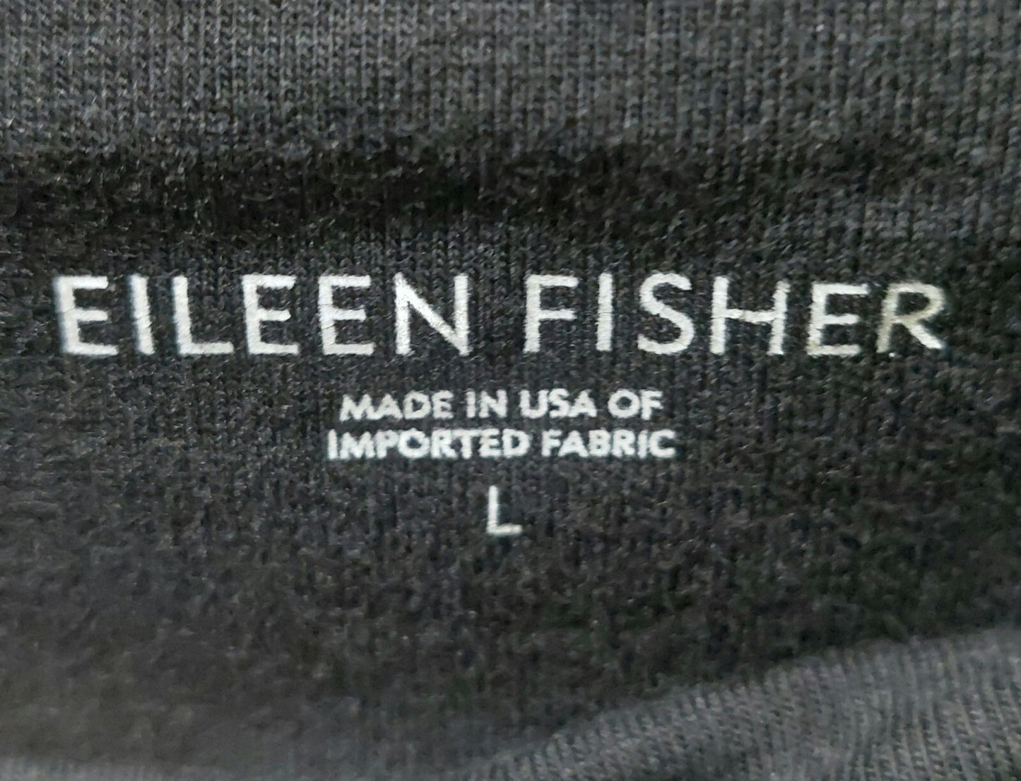 Eileen Fisher Women's Black Organic Cotton Ankle Slit Crop Pants Large